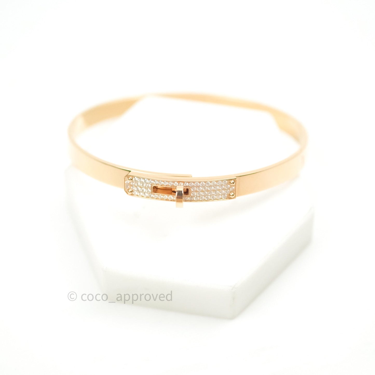 Hermès Bracelet Kelly H Diamonds Rose Gold PM