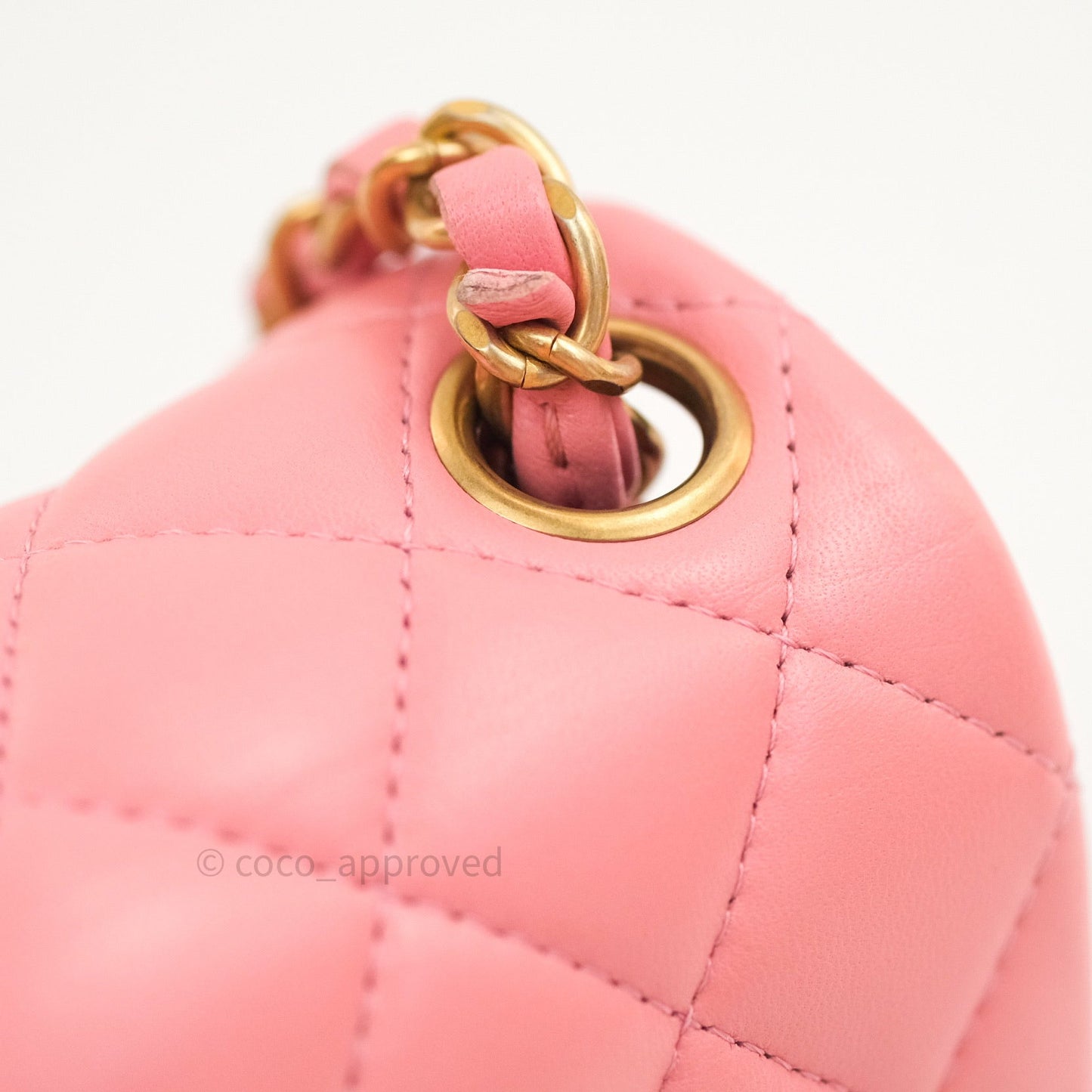 Chanel Mini Square Pink Lambskin Gold Hardware