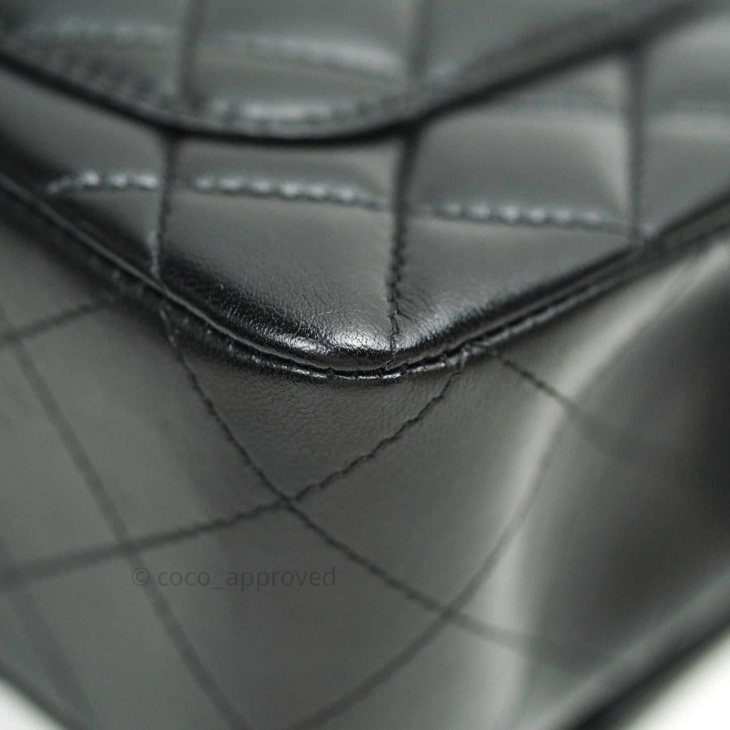 Chanel Quilted Mini Rectangular Black Lambskin Silver Hardware