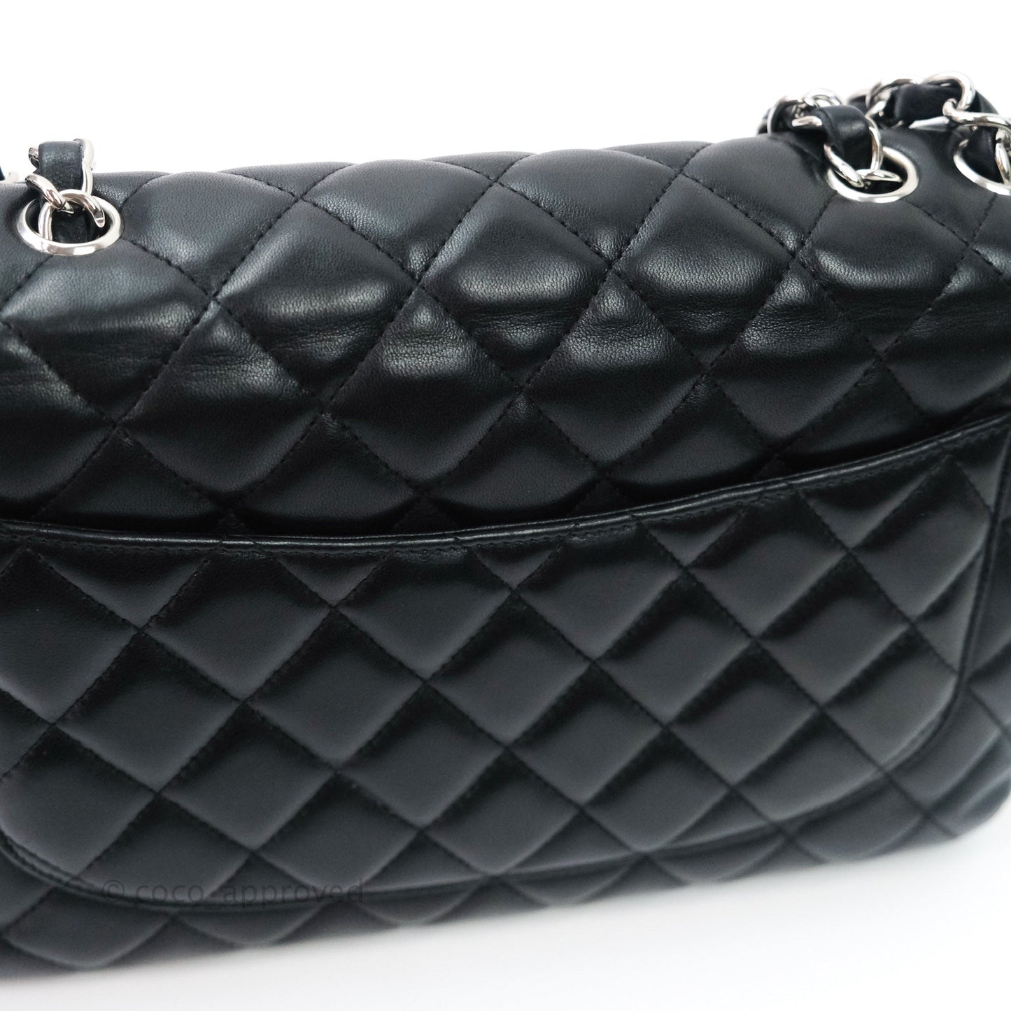Chanel Jumbo Single Flap Black Lambskin Silver Hardware⁣⁣