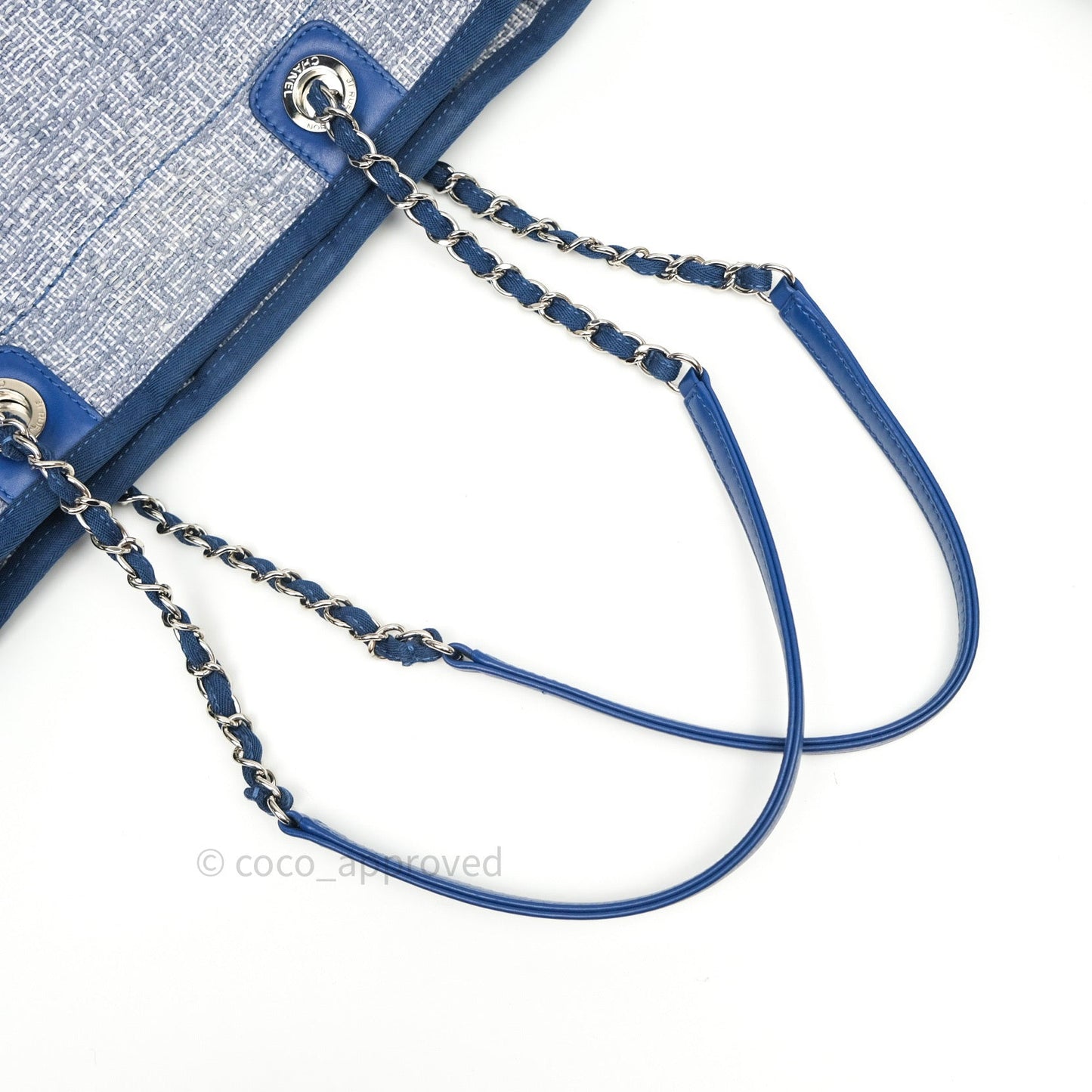 Chanel Canvas Deauville Medium Tote Blue