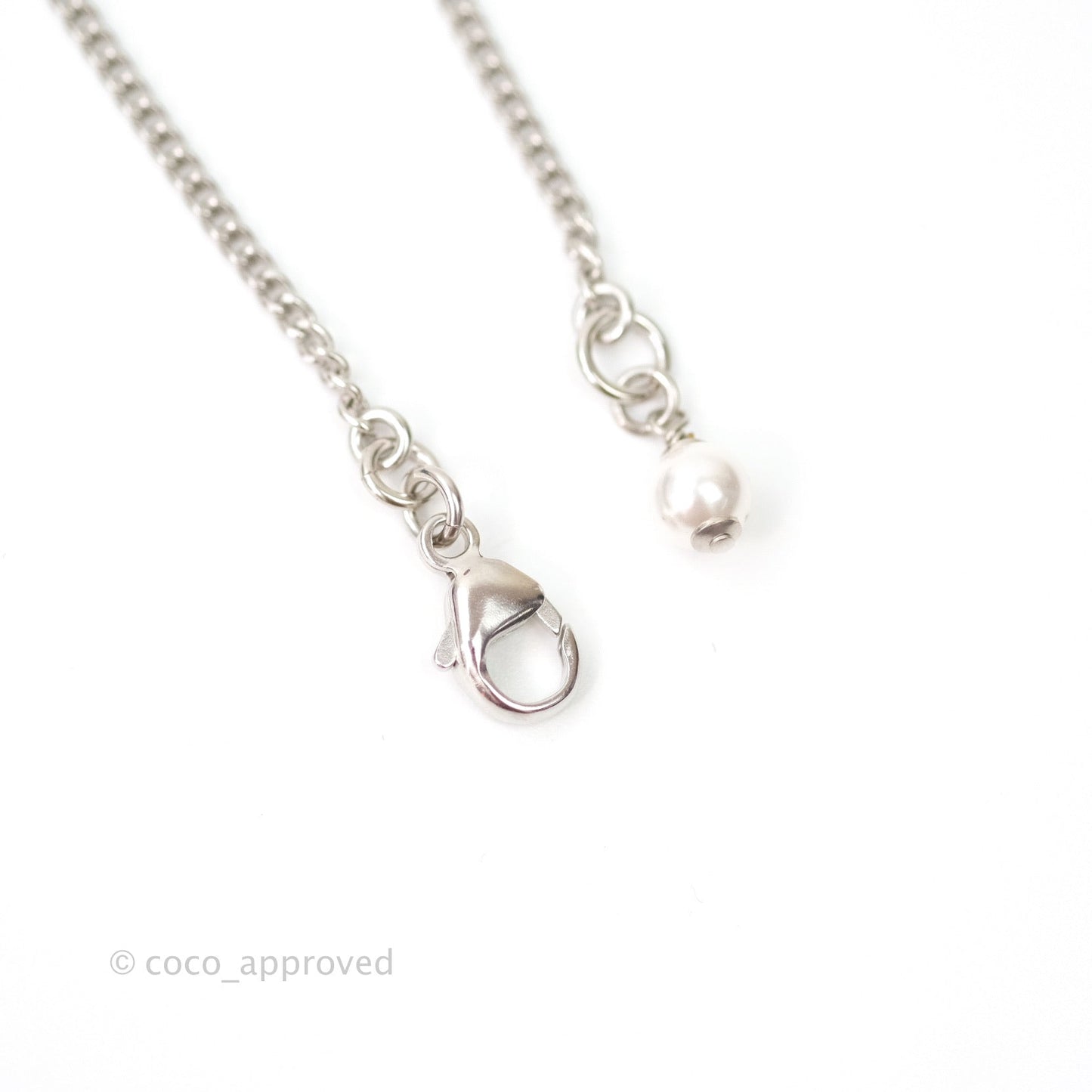 Chanel Enamel CC Necklace Silver Pink
