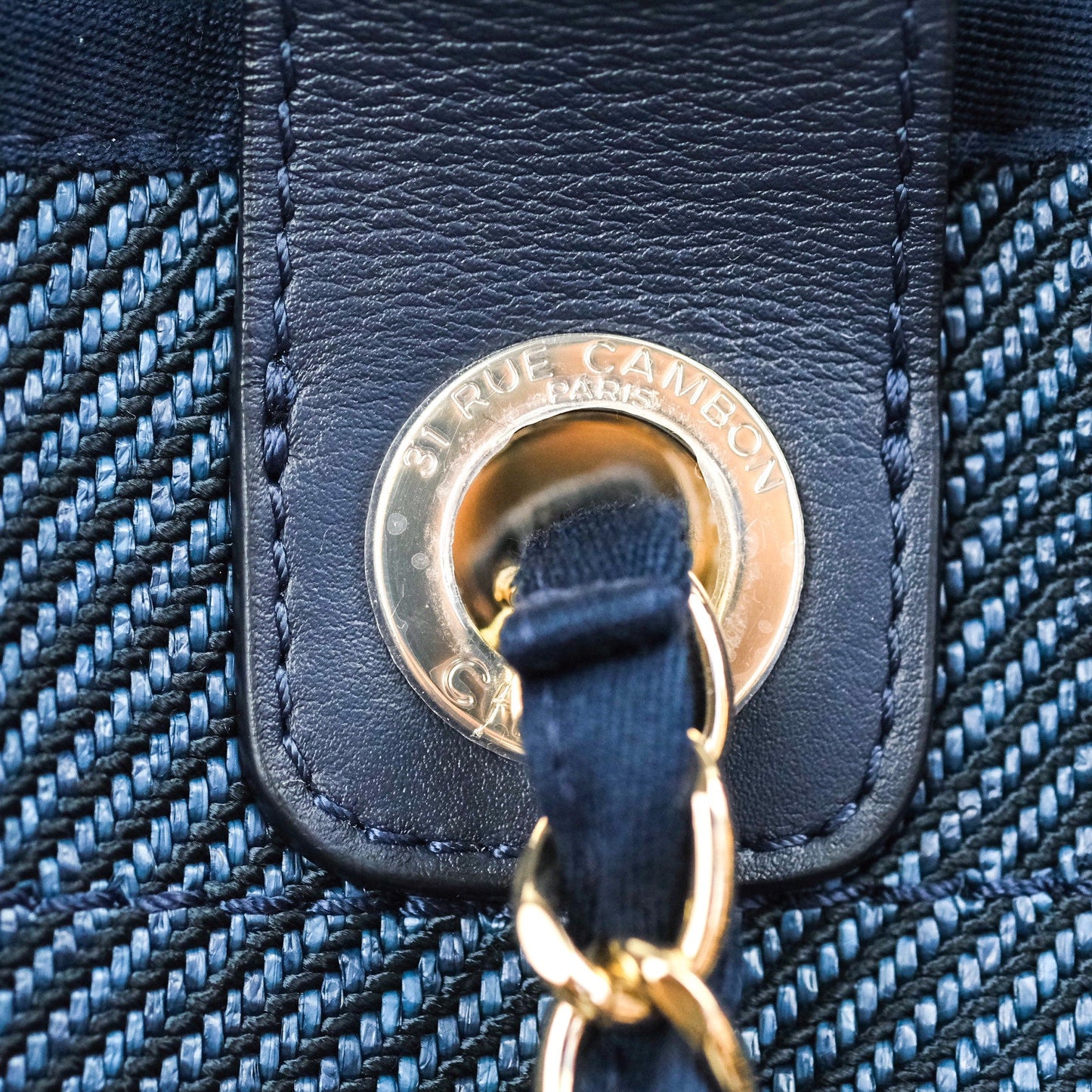 Chanel Canvas Large Deauville Tote Navy Blue 20A