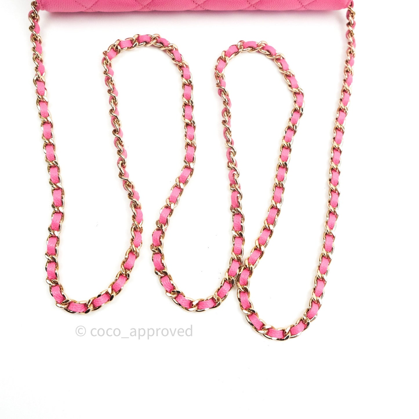 Chanel Caviar Quilted Wallet on Chain WOC Pink Light Gold Hardware 20S