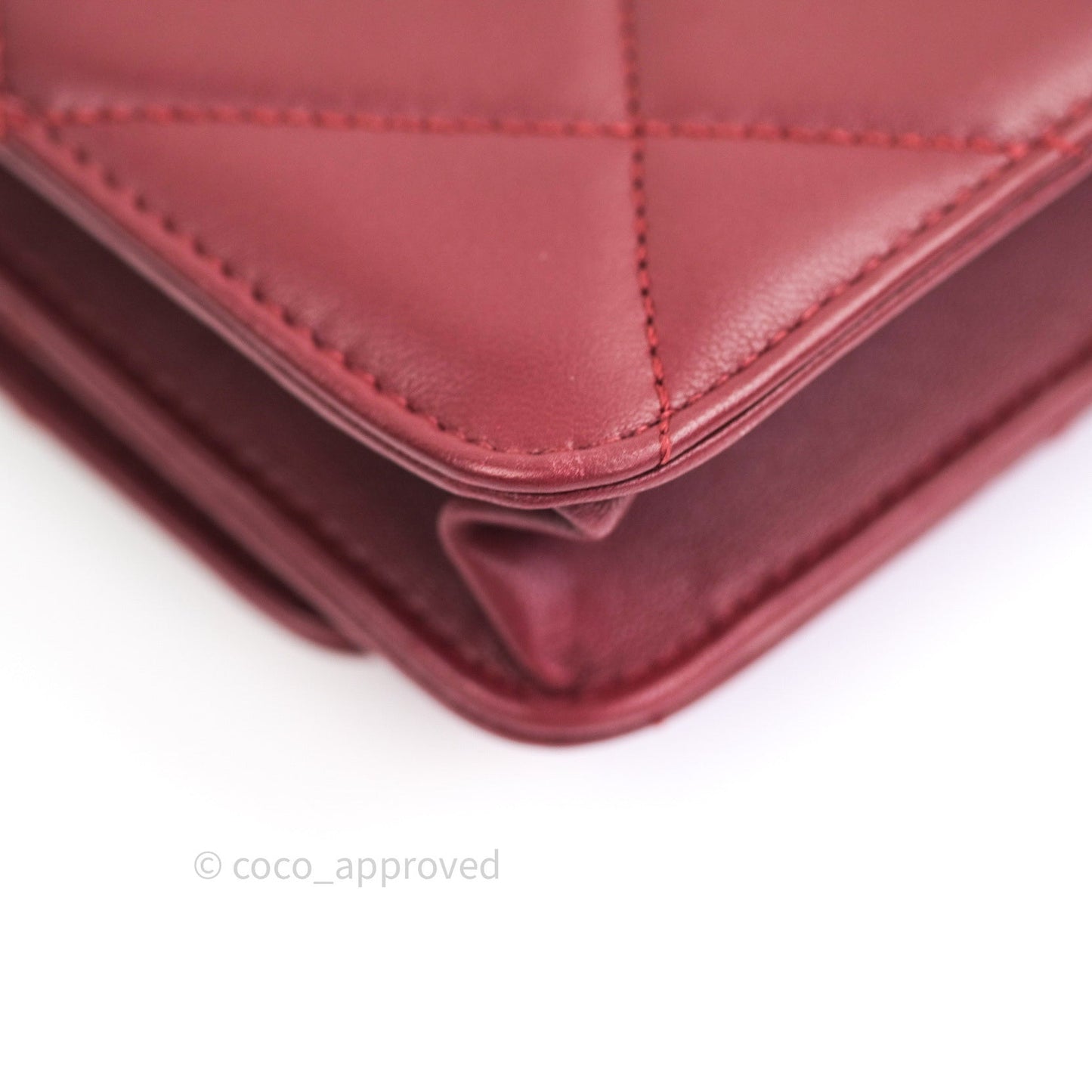 Chanel Trendy CC WOC Wallet on Chain Burgundy Lambskin Gold Hardware