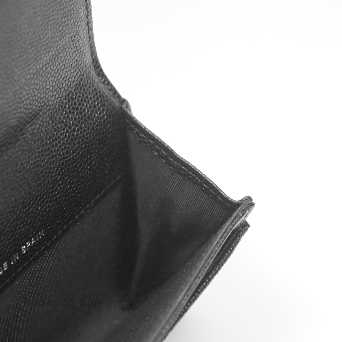 Chanel Quilted Boy Flap Card Holder Black Caviar Ruthenium Hardware