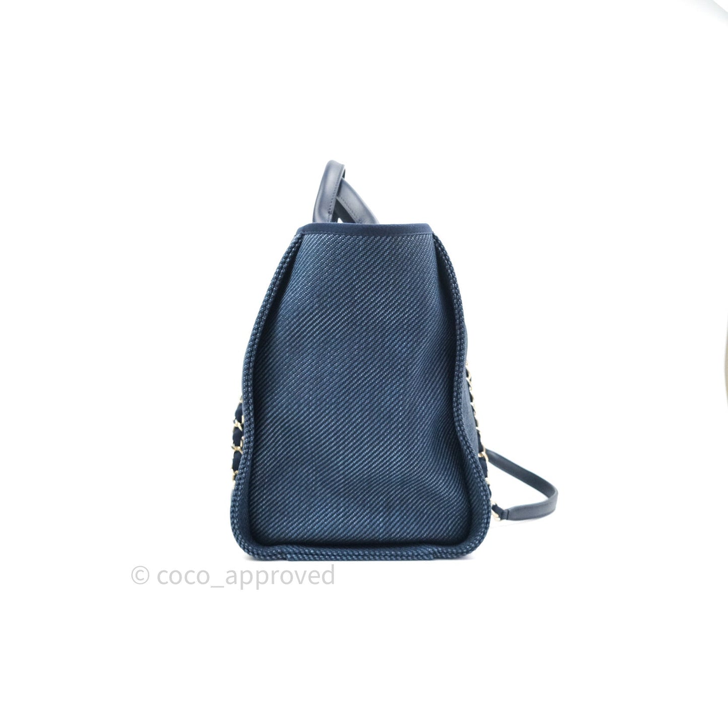 Chanel Canvas Large Deauville Tote Navy Blue 20A