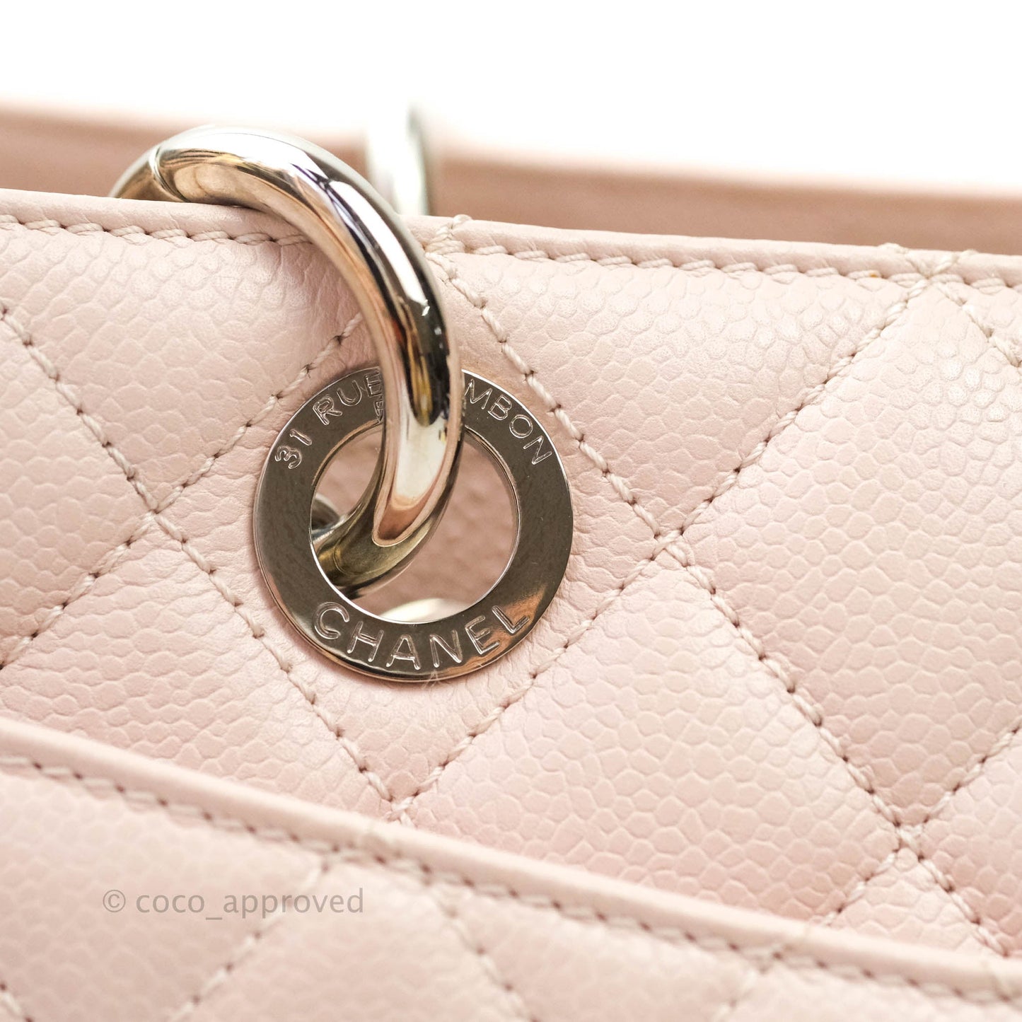 Chanel GST Pale Pink Caviar Silver Hardware