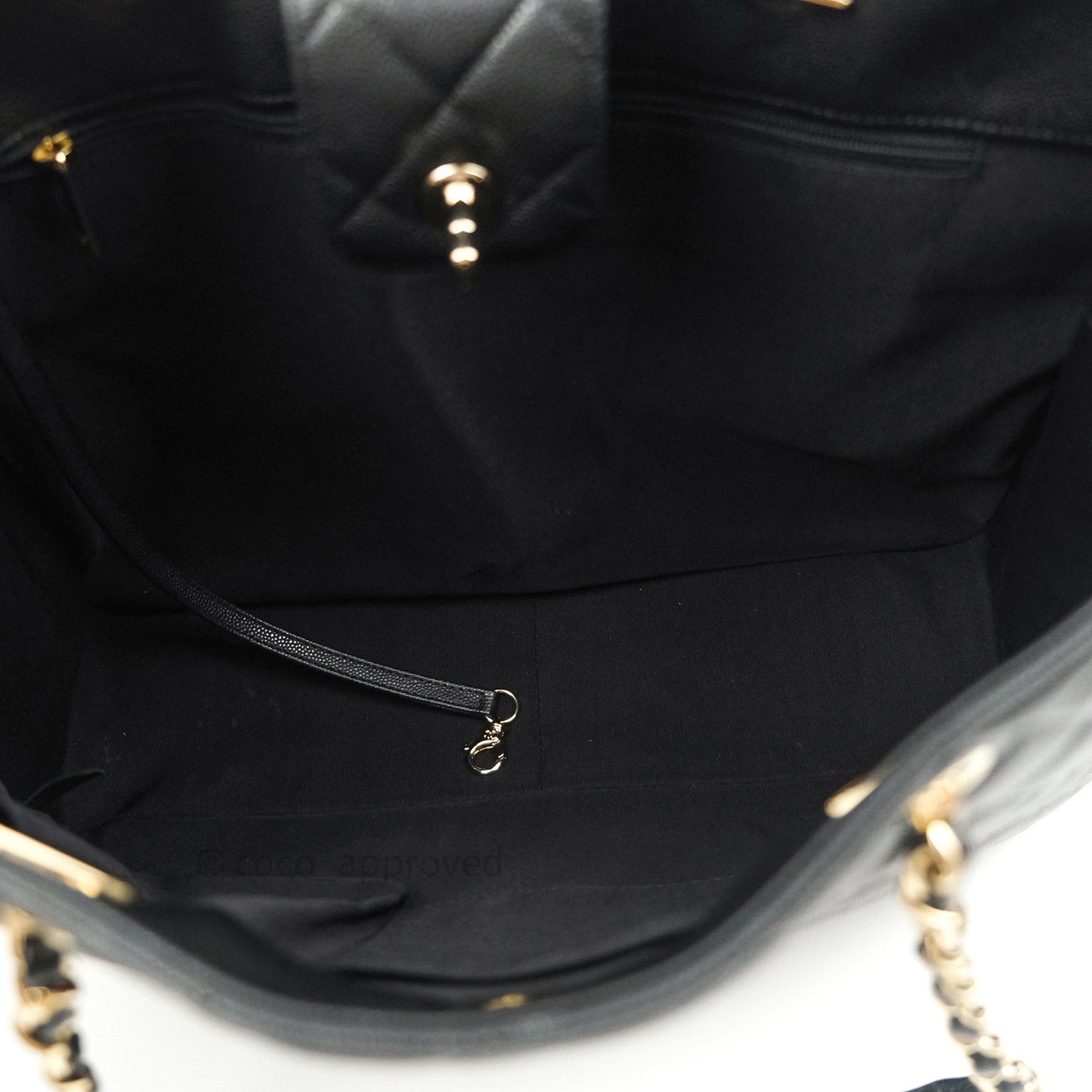 Chanel Quilted Timeless Tote Black Caviar Gold Hardware