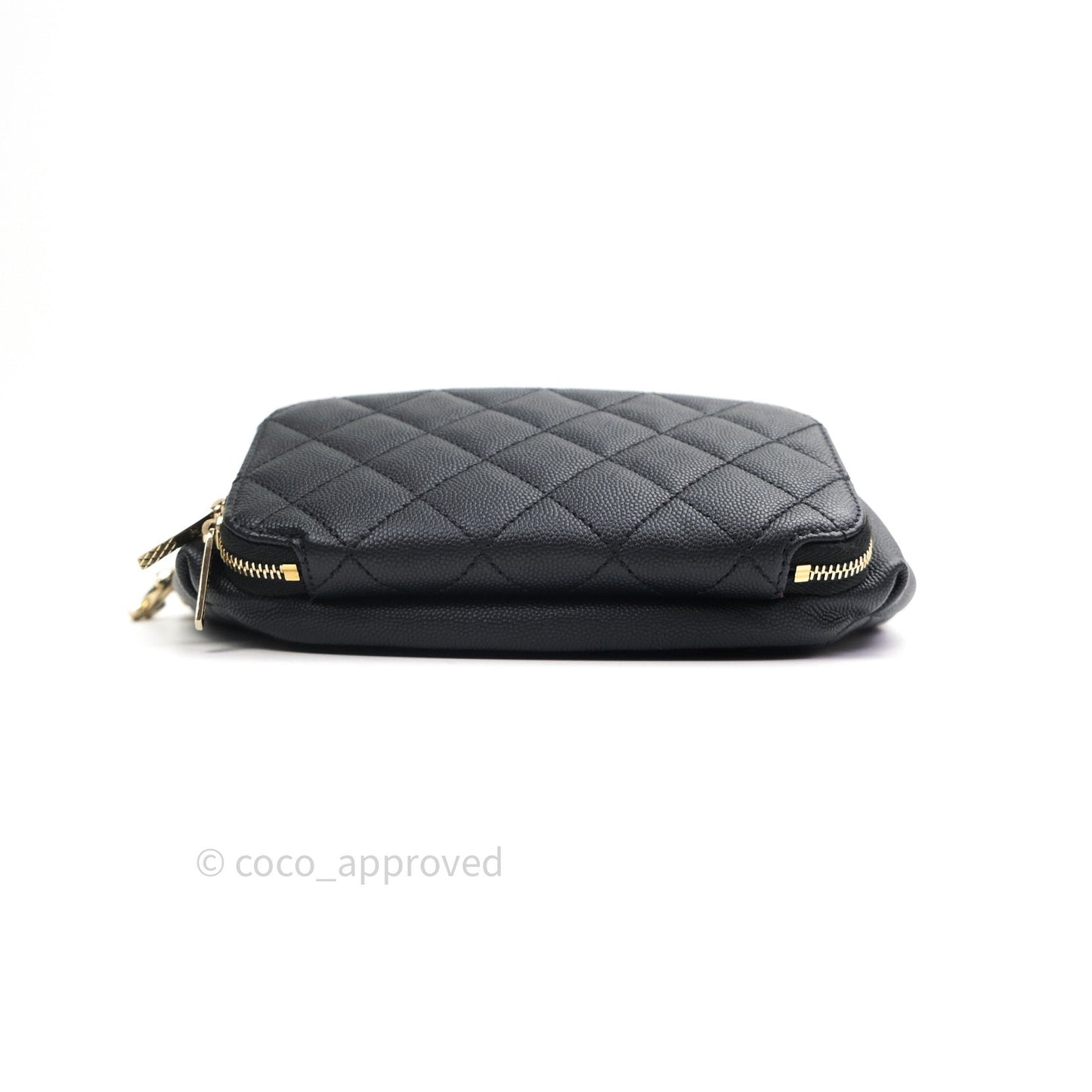 Chanel Quilted Business Affinity Waist Belt Bag Black Caviar Gold Hardware