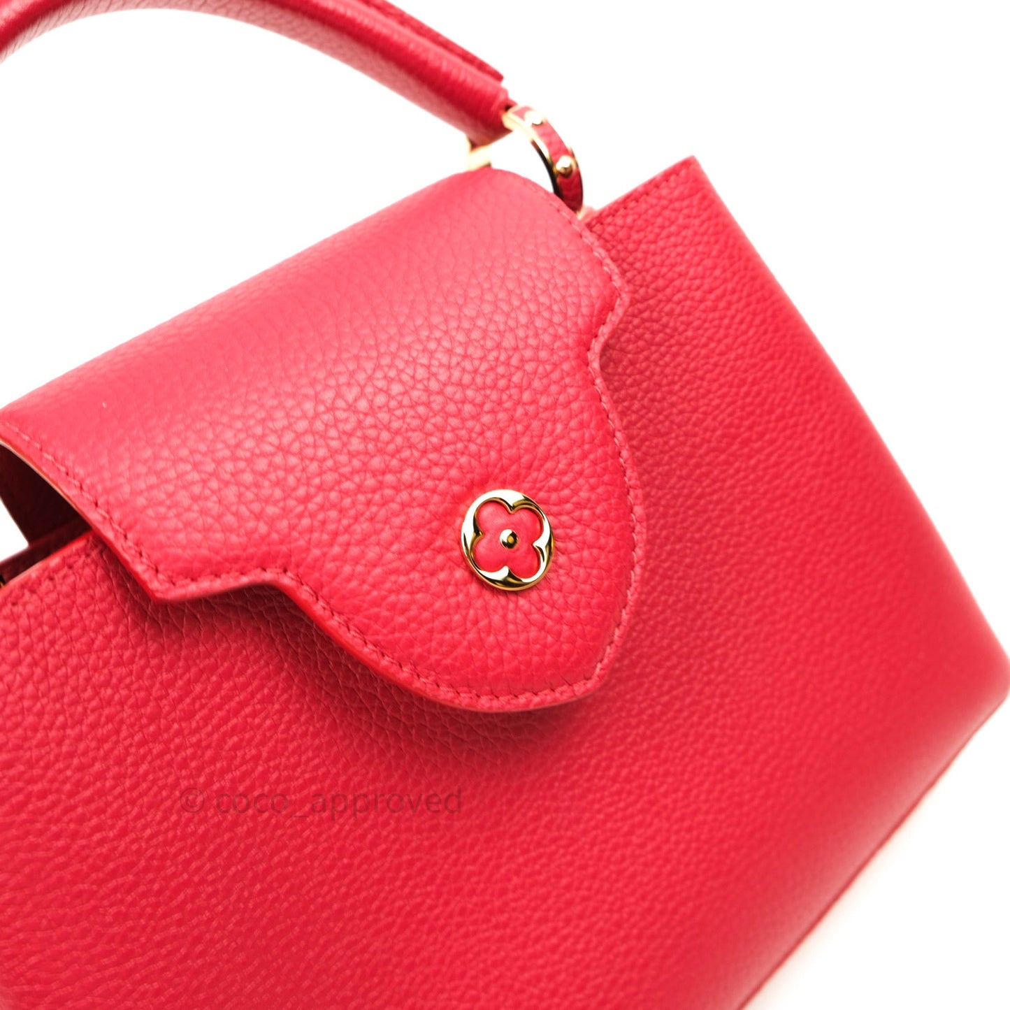 Louis Vuitton Taurillon Capucines BB Red Gold Hardware