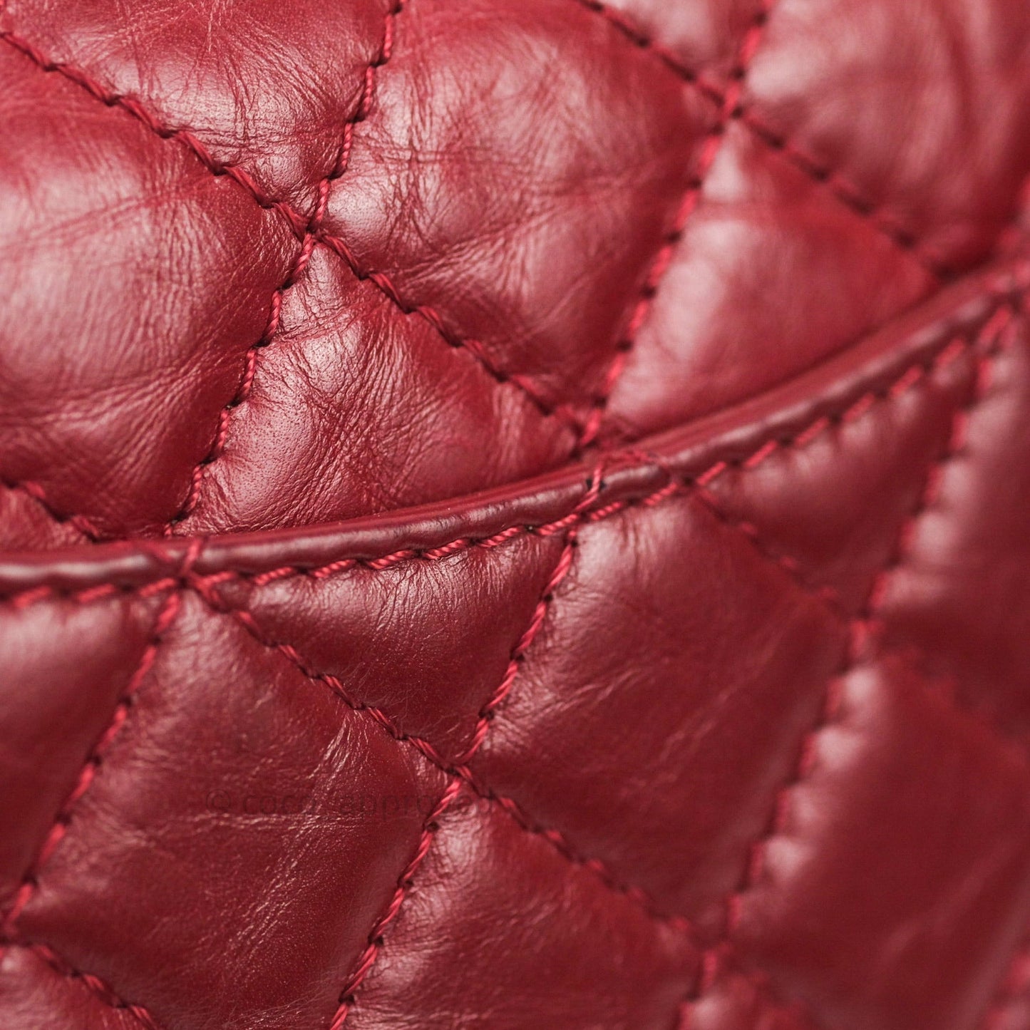 Chanel Mini Reissue 224 Dark Red Aged Calfskin Ruthenium Hardware