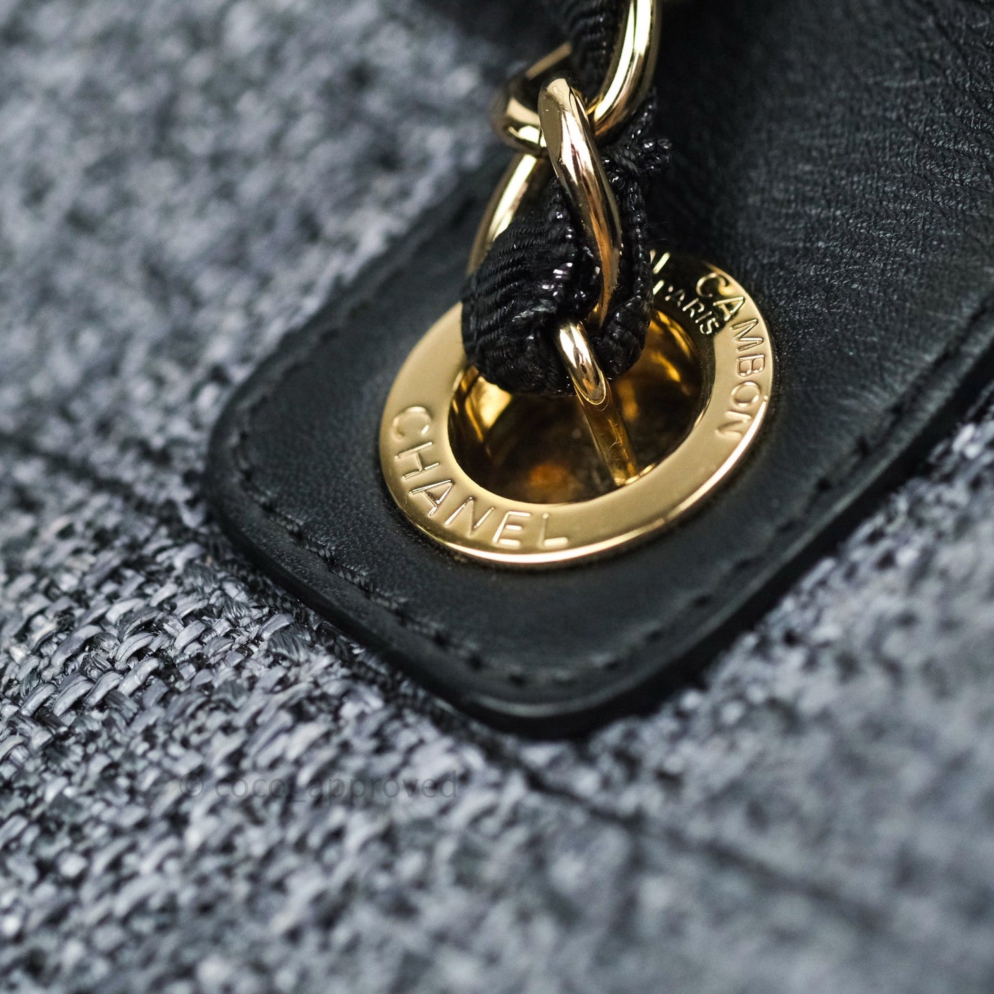 Chanel Large Deauville Charcoal Grey Canvas