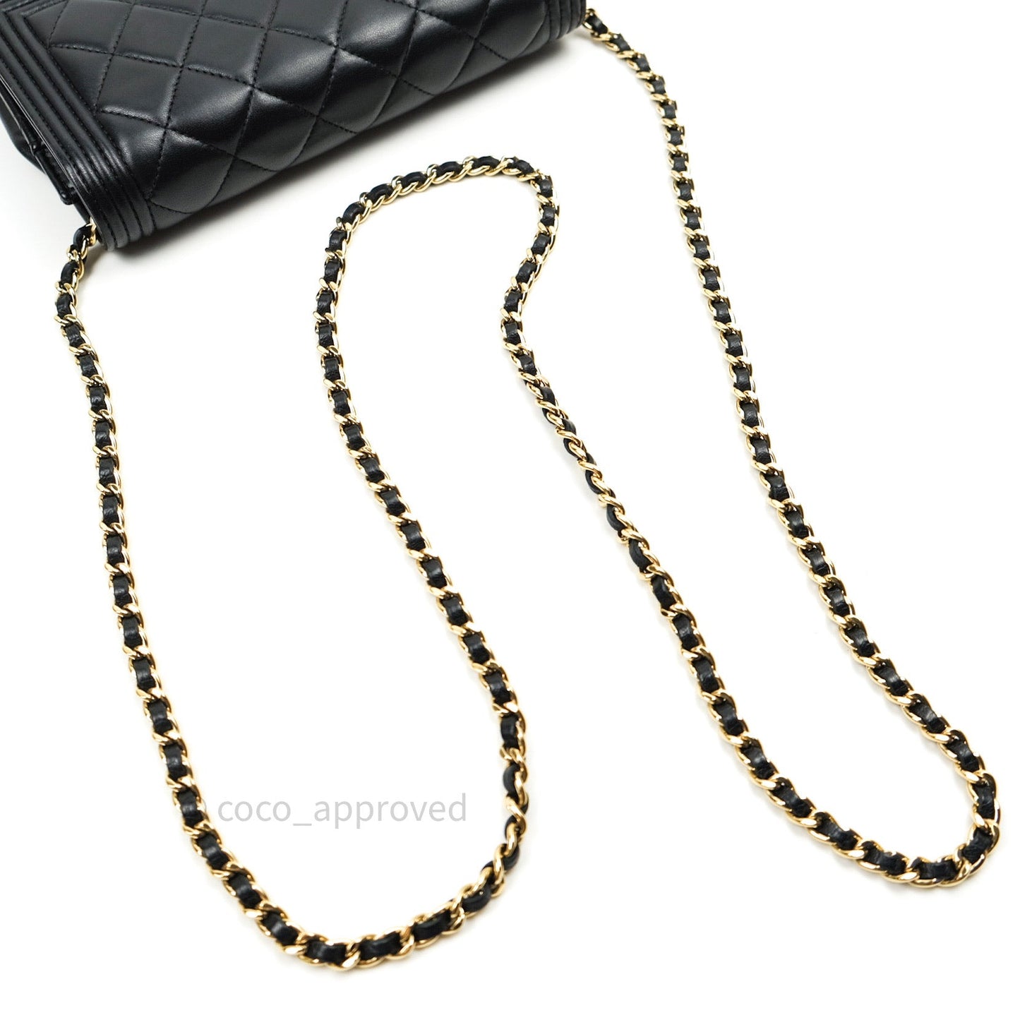 Chanel Boy Wallet on Chain WOC Black Lambskin Gold Hardware