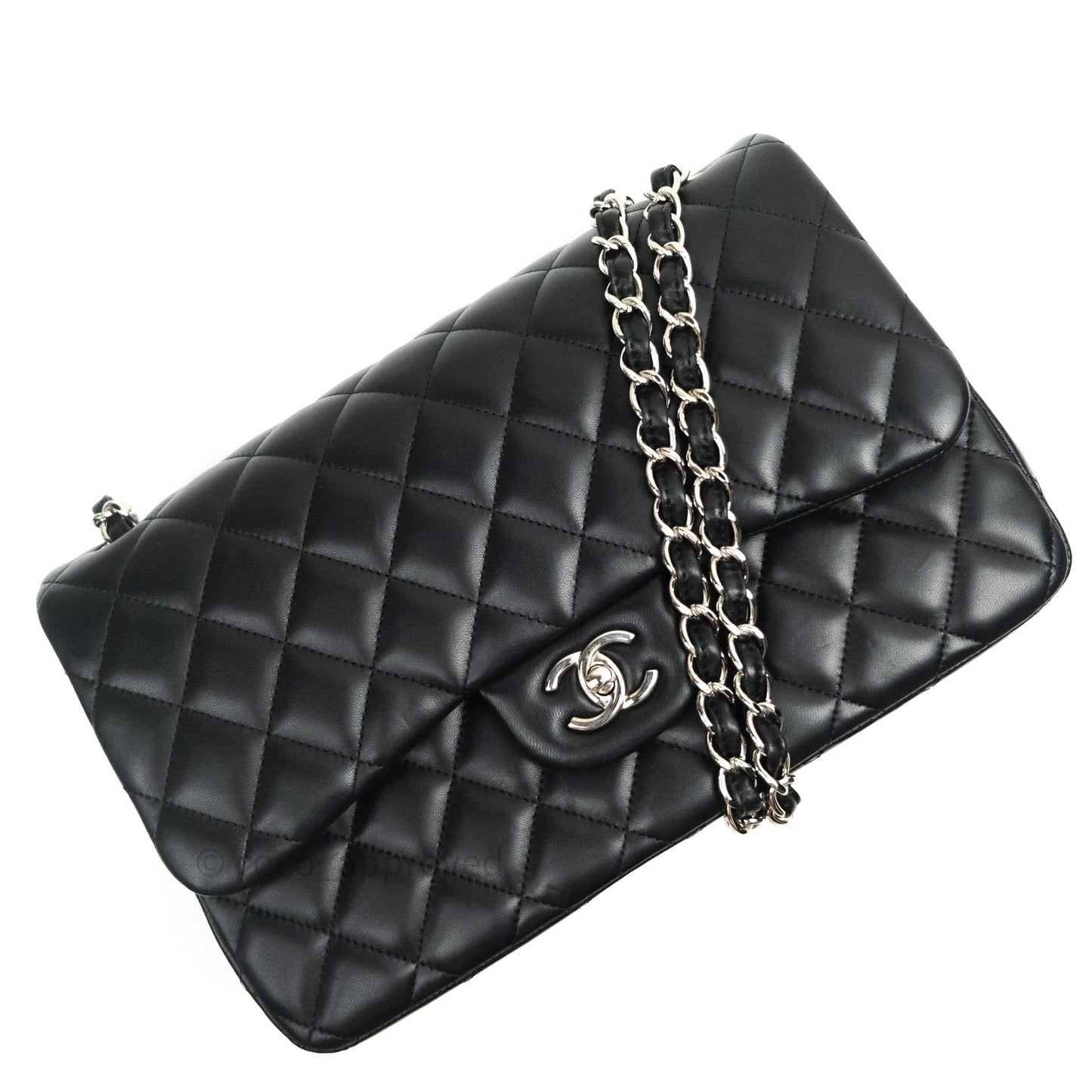 Chanel Jumbo Double Flap Black Lambskin Silver Hardware⁣⁣