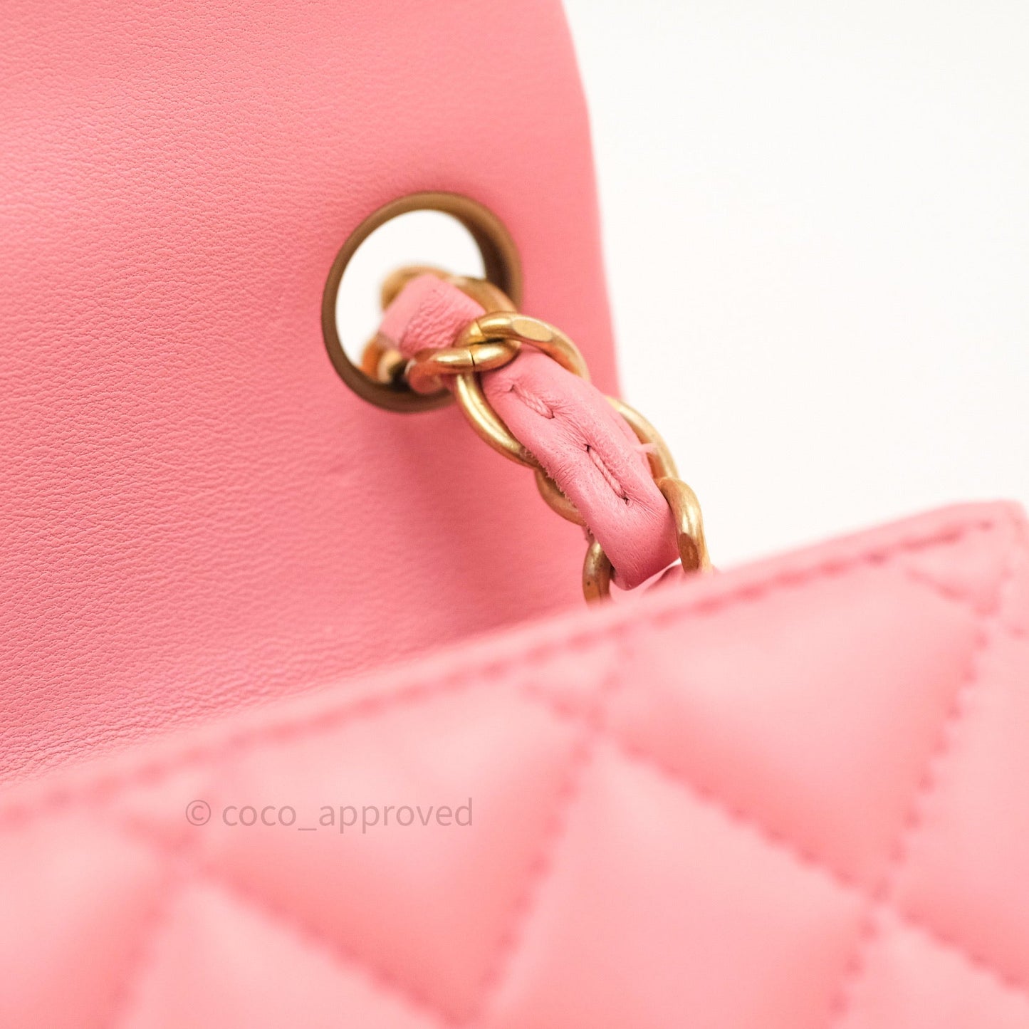 Chanel Mini Square Pink Lambskin Gold Hardware