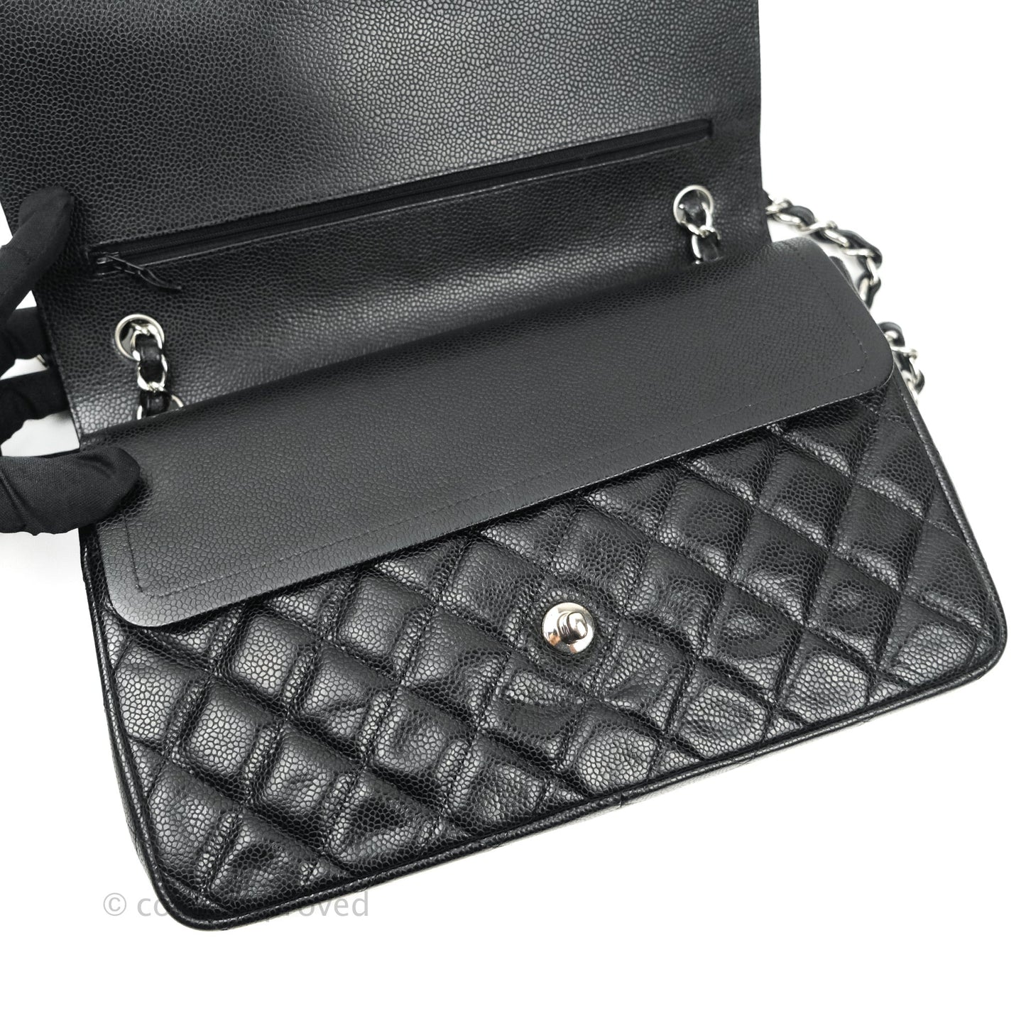 Chanel Jumbo Double Flap Black Caviar Silver Hardware⁣⁣