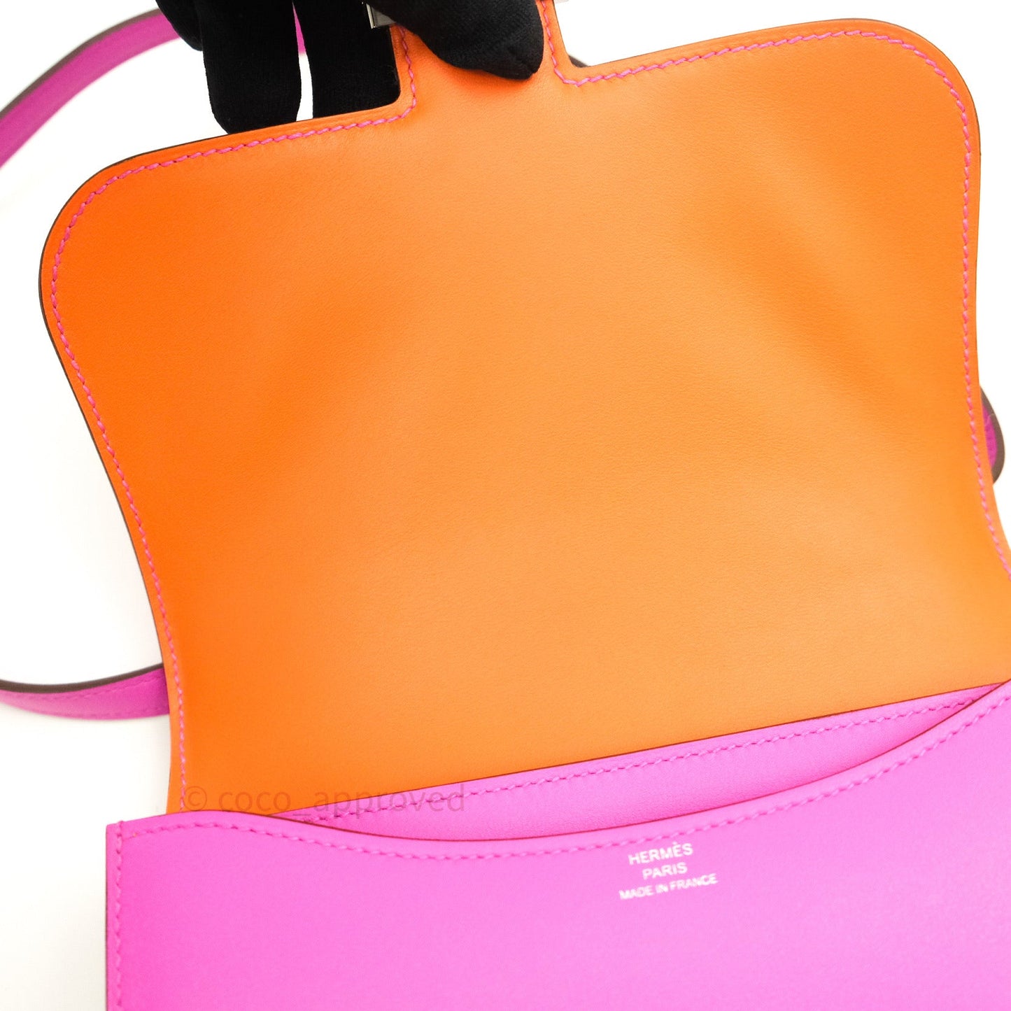 Hermès Constance Mini Verso Swift Calfskin AC Magnolia/Orange