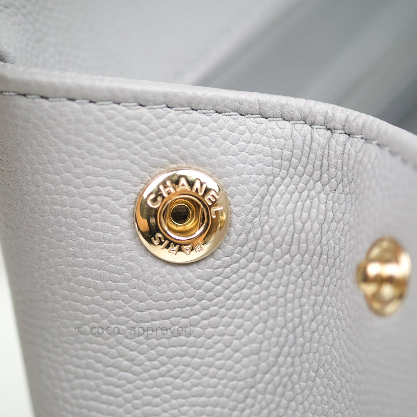 Chanel Quilted Small Business Affinity Flap Grey Caviar Light Gold Hardware
