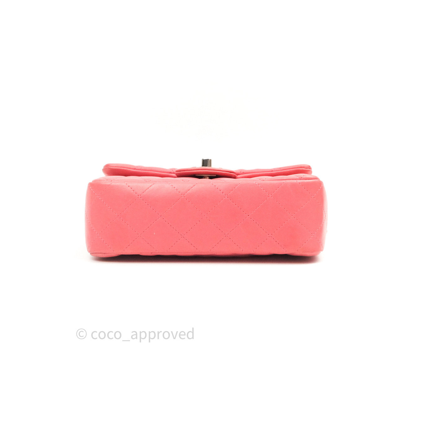 Chanel Quilted Mini Rectangular Pink Lambskin Silver Hardware