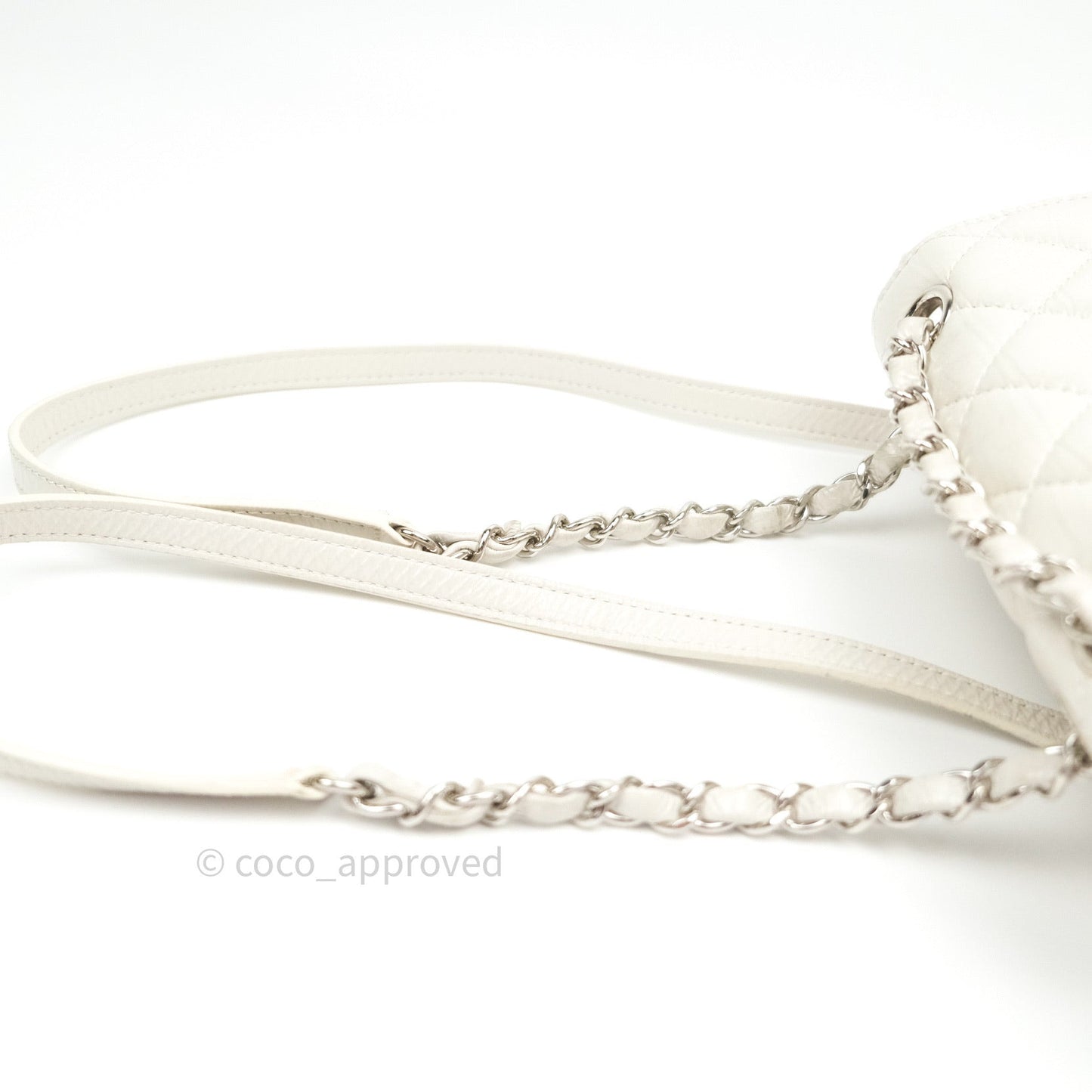 Chanel Crumpled Calfskin PVC Quilted Backpack White