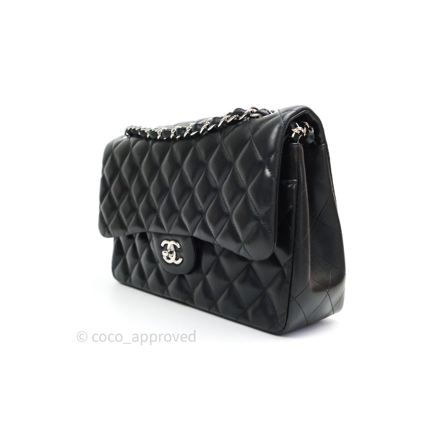 Chanel Jumbo Double Flap Black Lambskin Silver Hardware⁣⁣