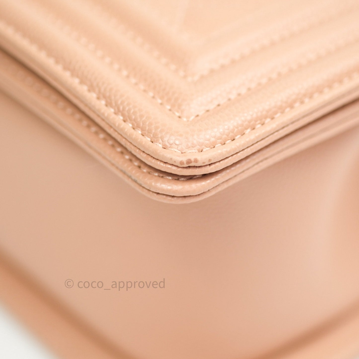 Chanel Quilted Medium Caviar Boy Flap Beige Gold Hardware