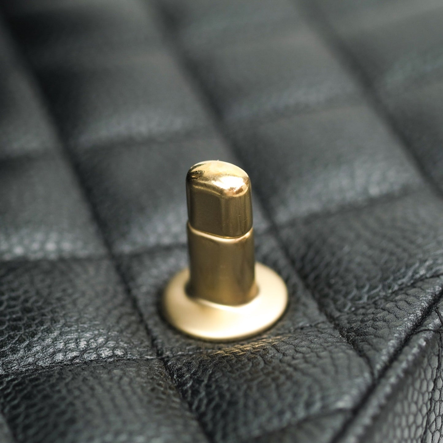 Chanel Mini Square Dark Gray Caviar Gold Hardware