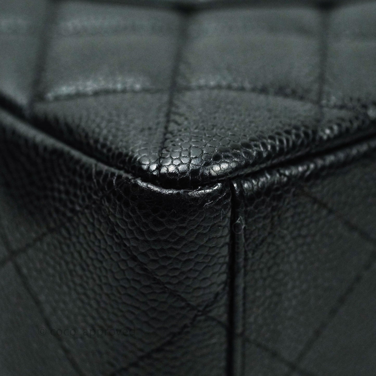 Chanel Quilted Maxi Single Flap Black Caviar Silver Hardware