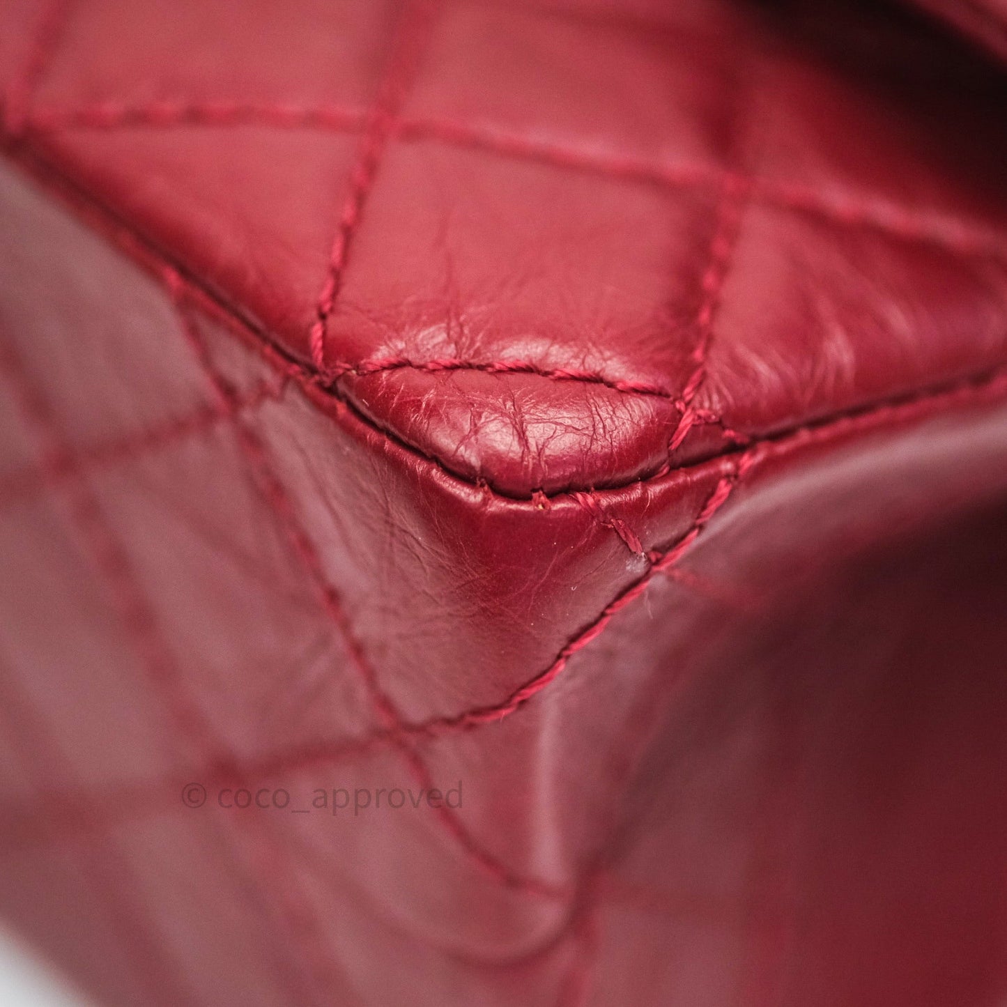 Chanel Mini Reissue 224 Dark Red Aged Calfskin Ruthenium Hardware