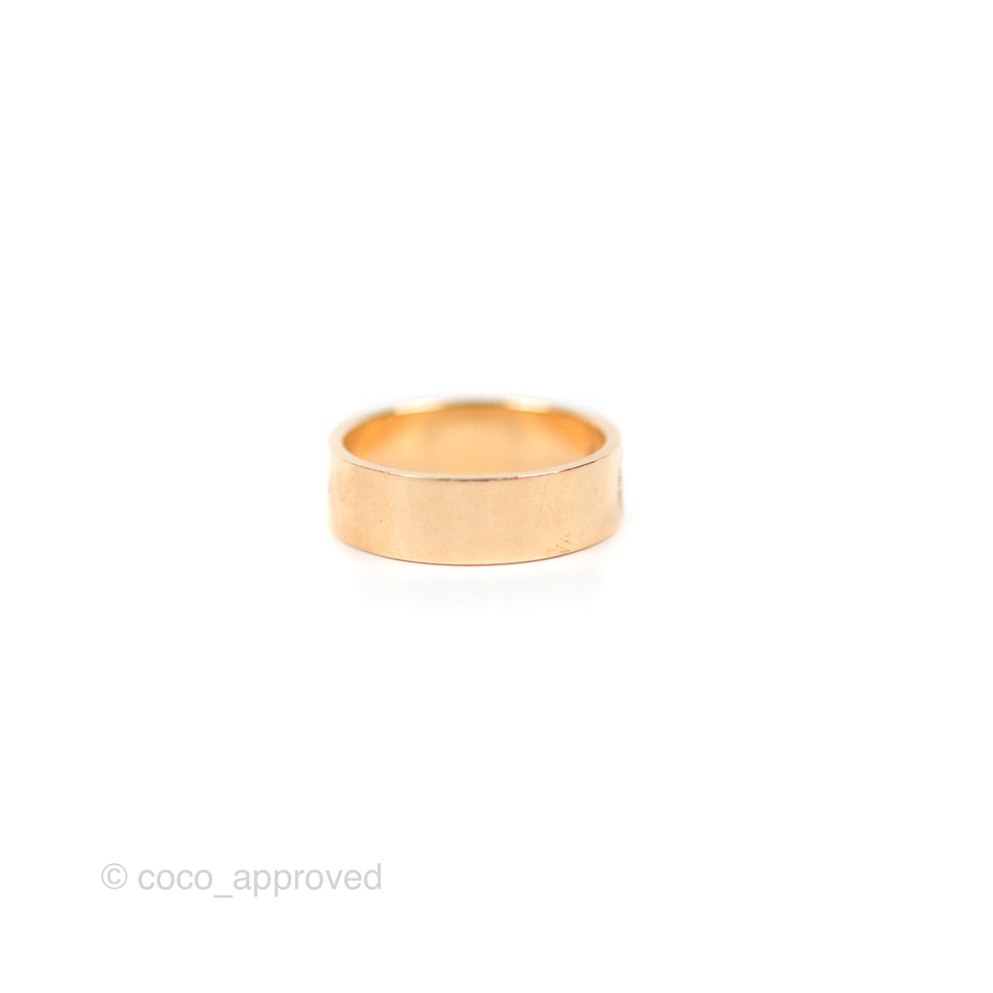Hermes Rose Gold Diamond H d'ancre Ring 51