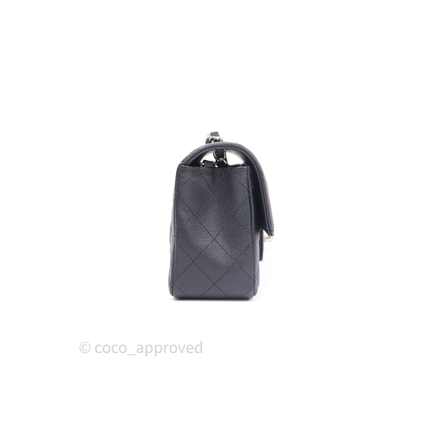 Chanel Quilted Mini Rectangular Black Caviar Silver Hardware 18CC