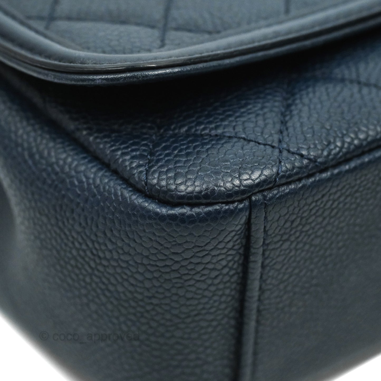 Chanel Quilted Medium CC Filigree Flap Navy Caviar Aged Gold Hardware