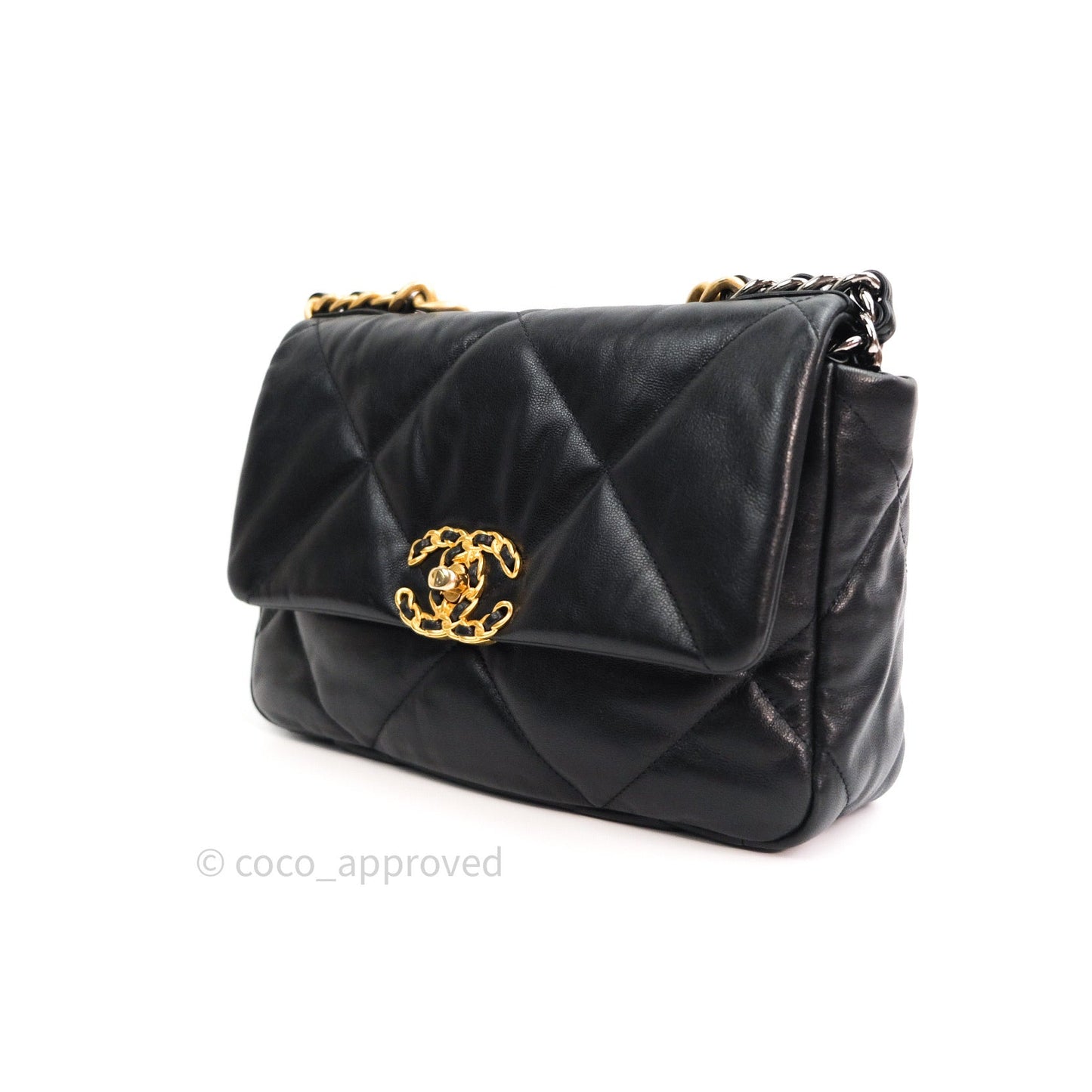 Chanel 19 Small Beige Goatskin Mixed Hardware