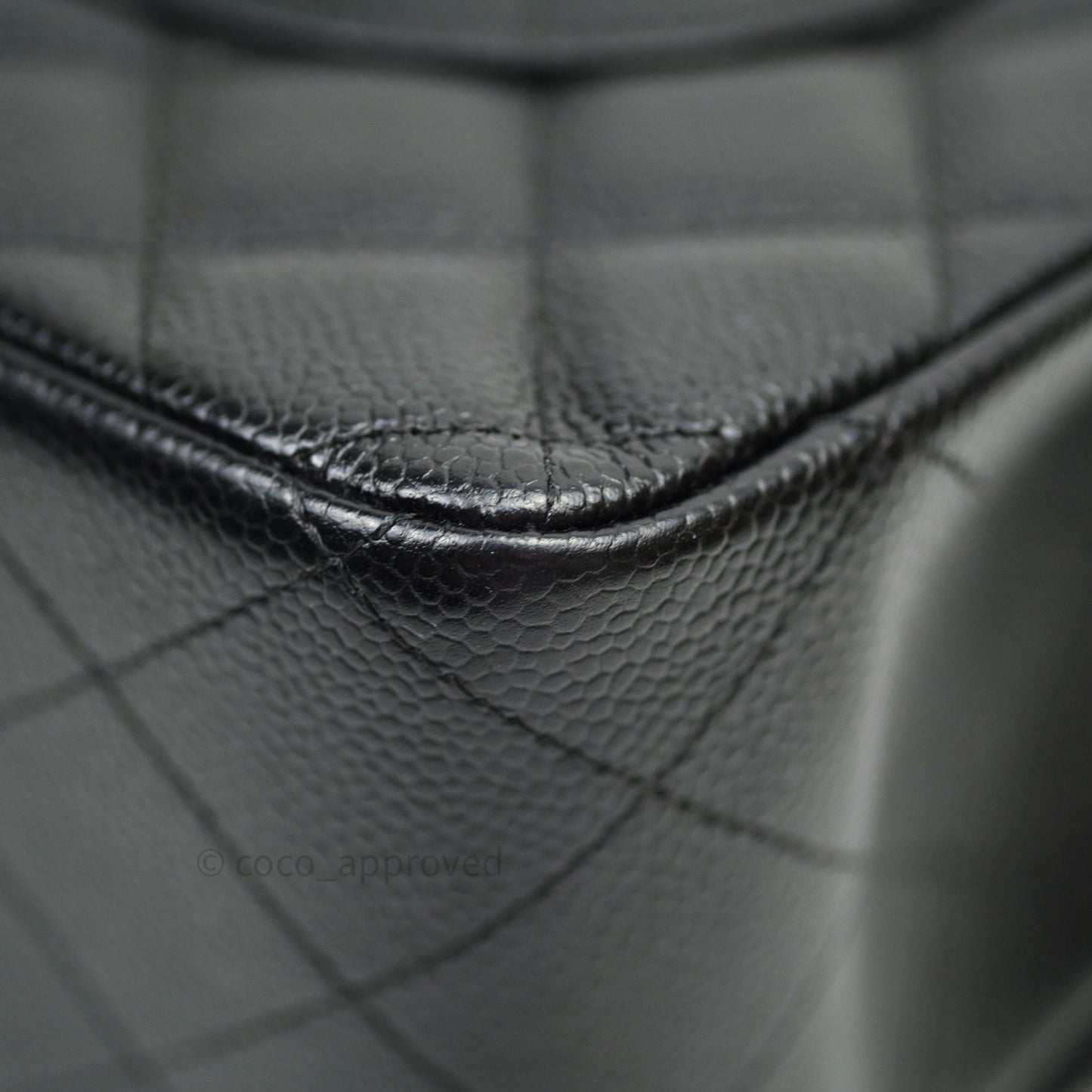 Chanel Quilted Jumbo Double Flap Black Caviar Silver Hardware⁣⁣