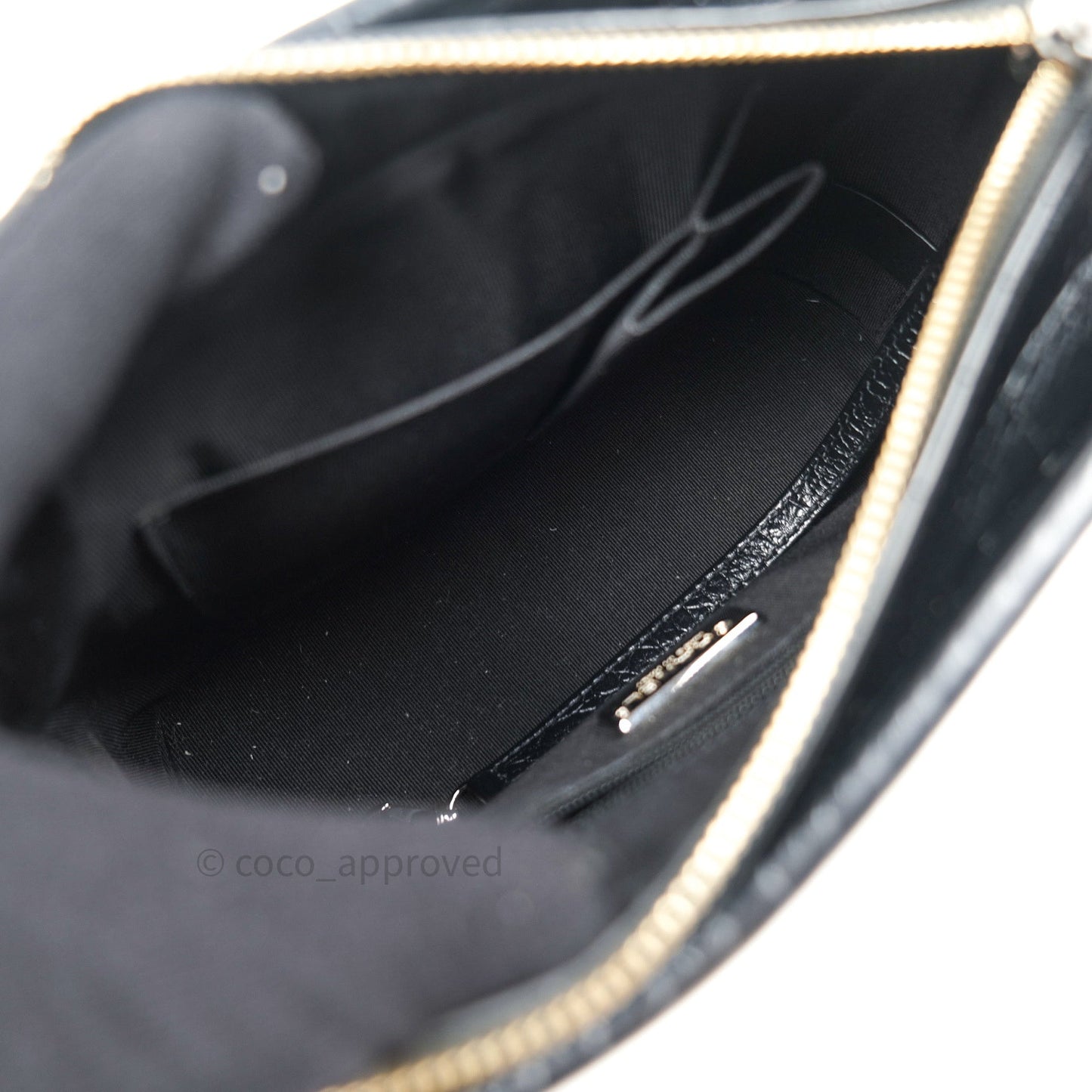 Chanel Crocodile Embossed Calfskin Small Gabrielle Cocodile Hobo Black