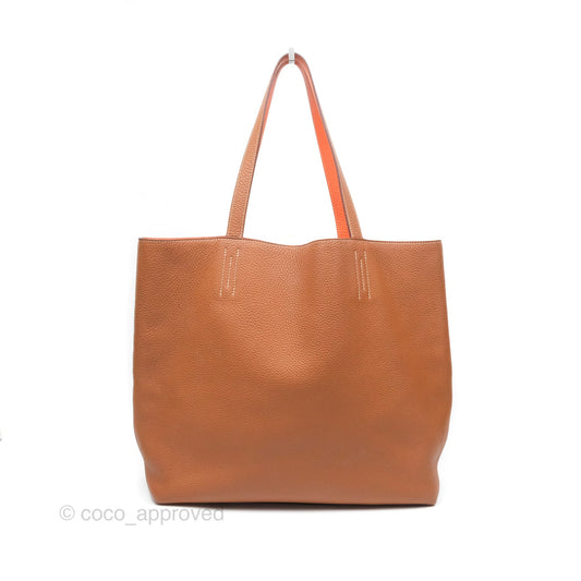 Hermès Double Sens Tote 36 Gold/ Orange Clemence