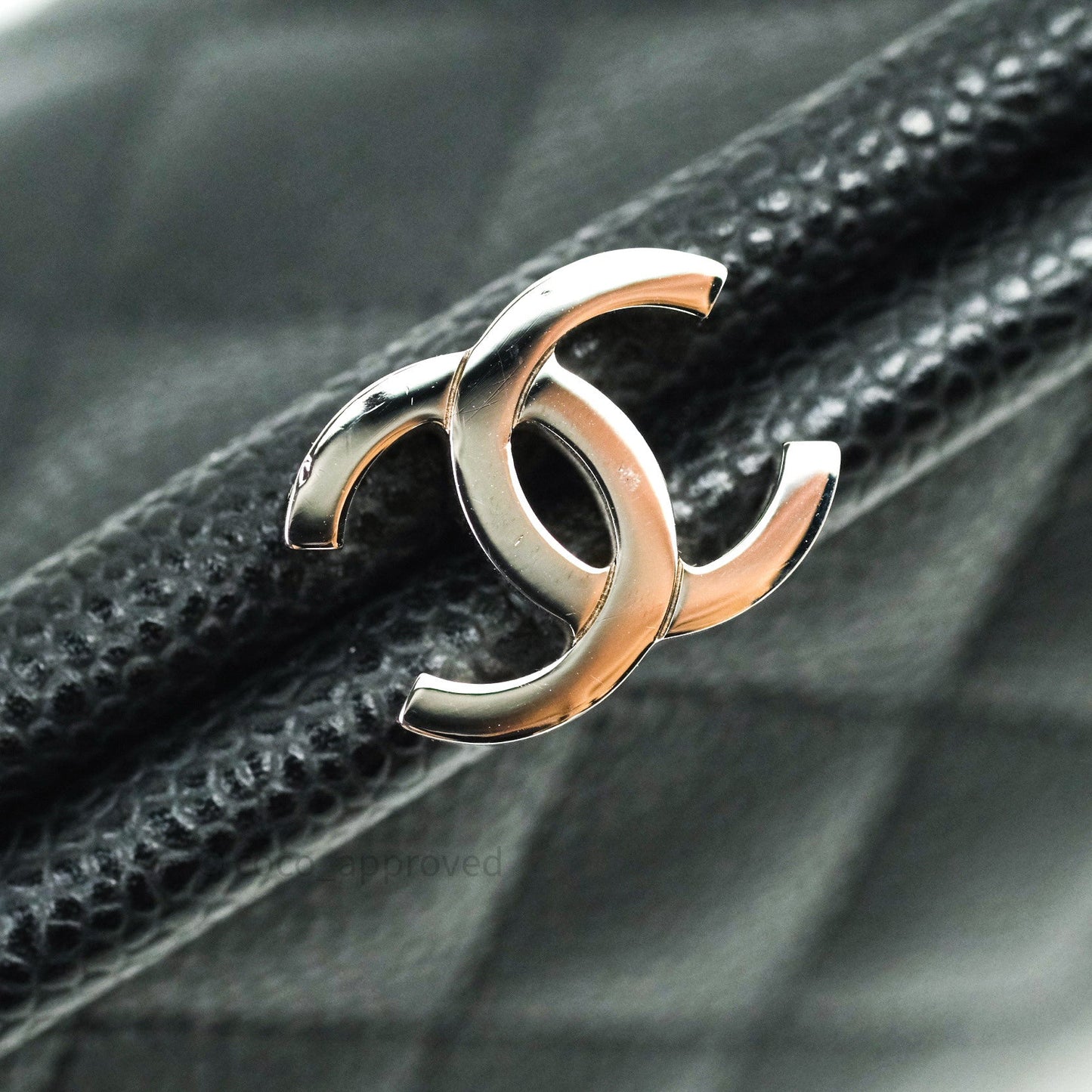 Chanel Quilted Timeless Kisslock Clutch Black Caviar Silver Hardware