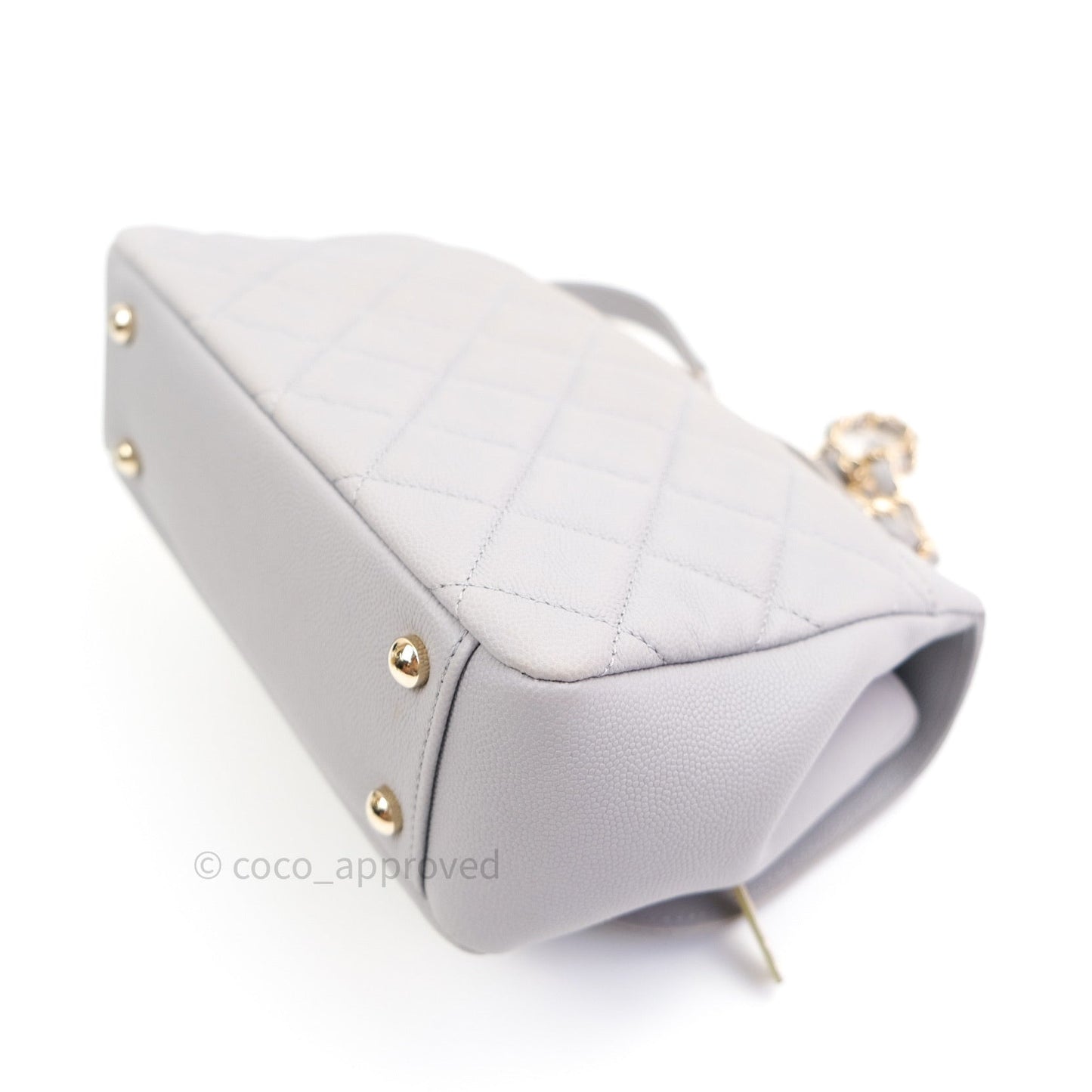 Chanel Quilted Medium Business Affinity Flap Grey Caviar Light Gold Hardware