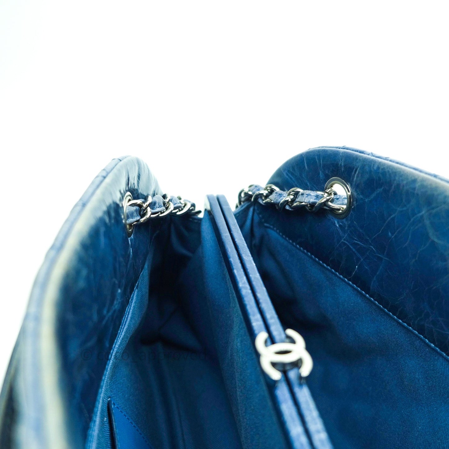 Chanel Mademoiselle Bowling Medium Crumpled Calfskin Leather Silver Hardware