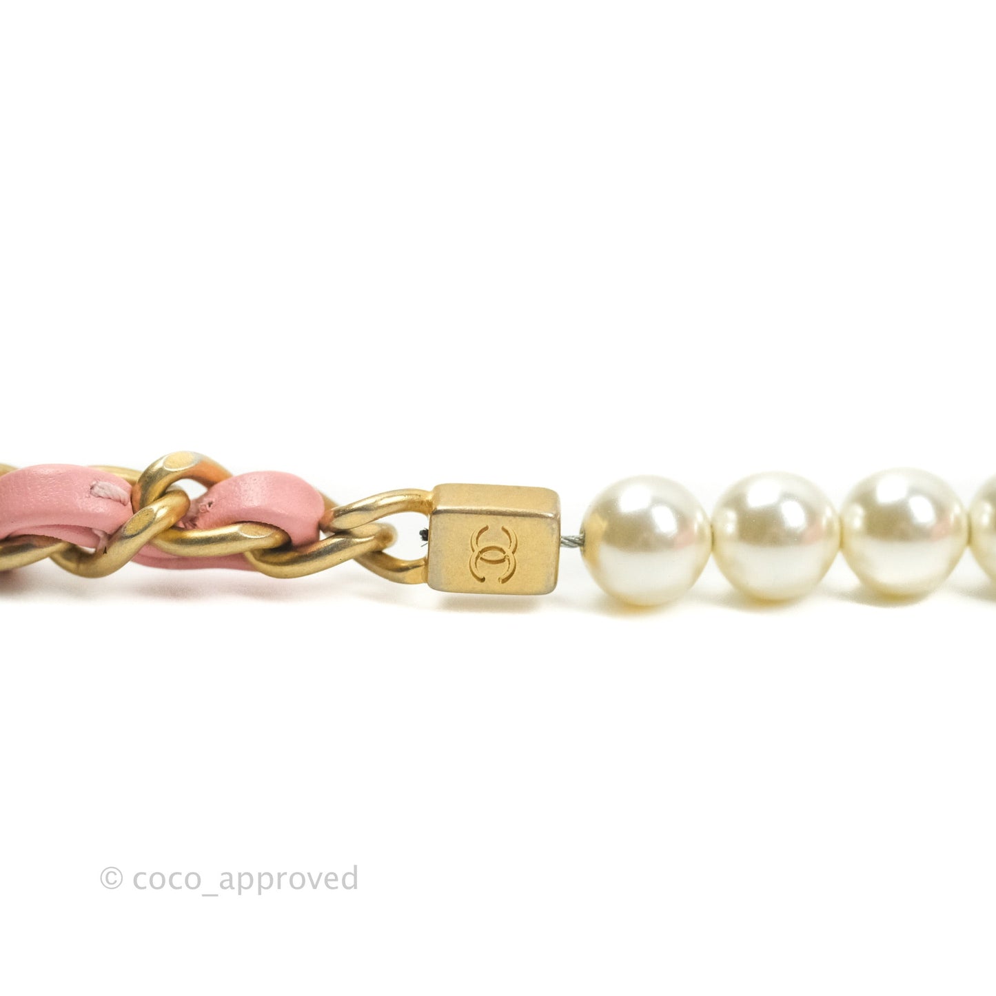 Chanel Large Quilted Lambskin Pearl Chain Flap Bag Pink Aged Gold Hardware