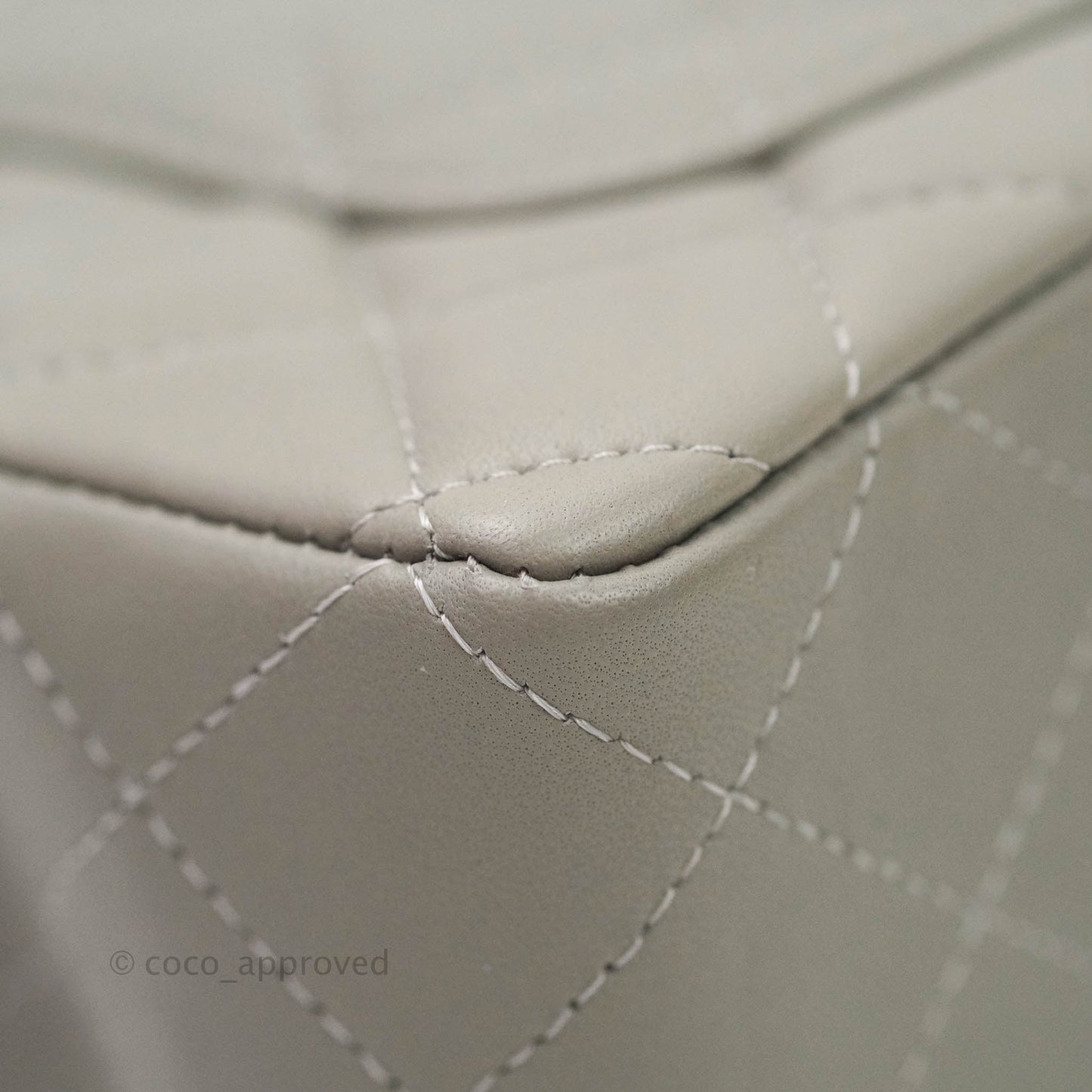 Chanel Quilted Mini Rectangular Flap Grey Lambskin Silver Hardware 19B
