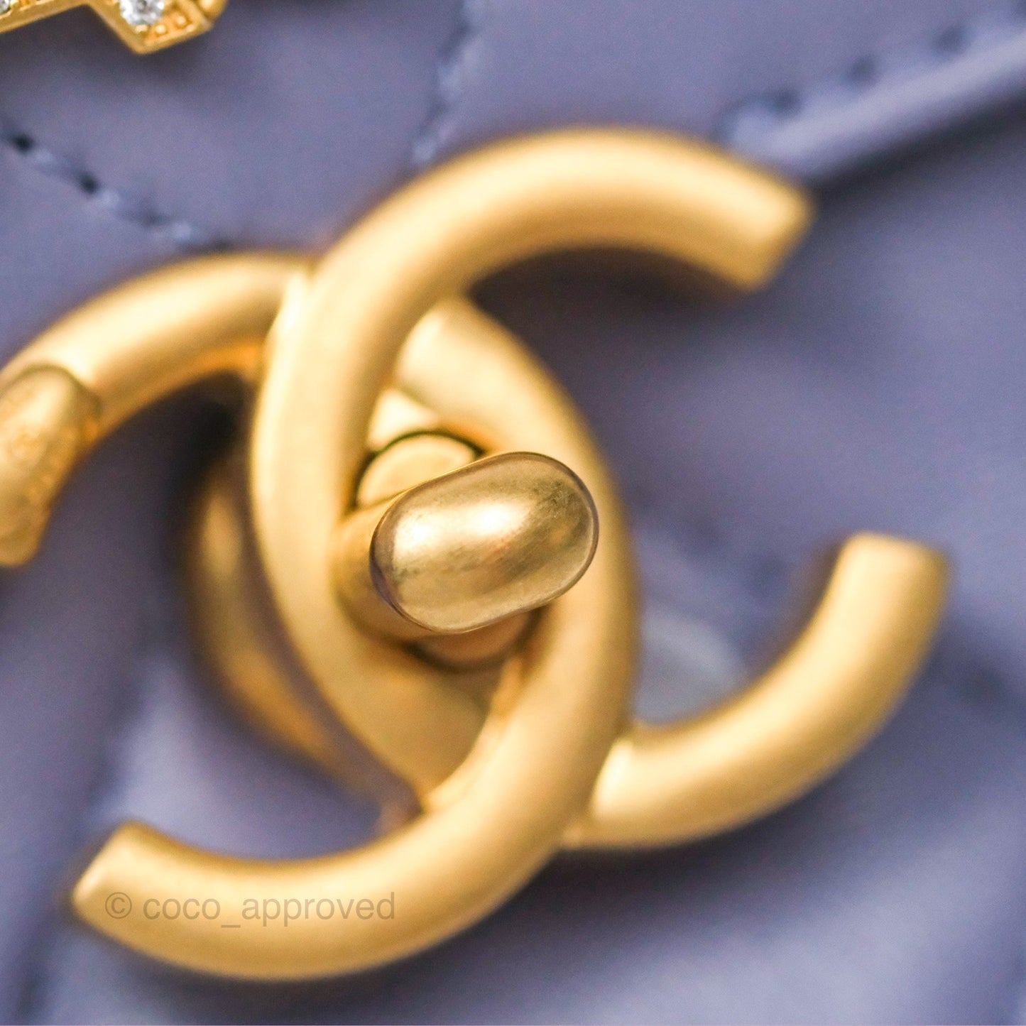 Chanel Crystal Pearl Chain Mini Flap Bag Purple Lambskin Aged Gold Hardware