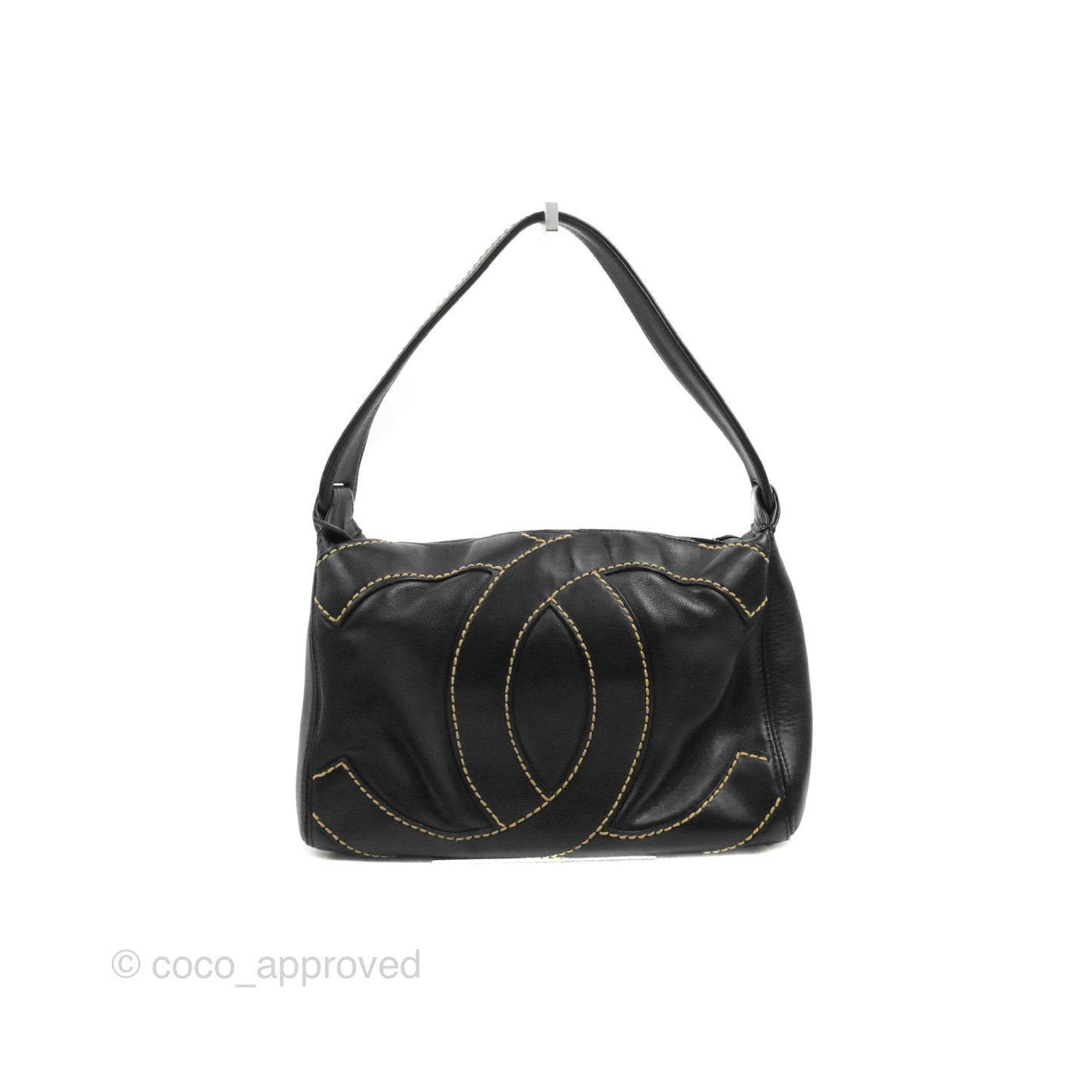 Chanel Vintage CC Shoulder Bag Black Calfskin