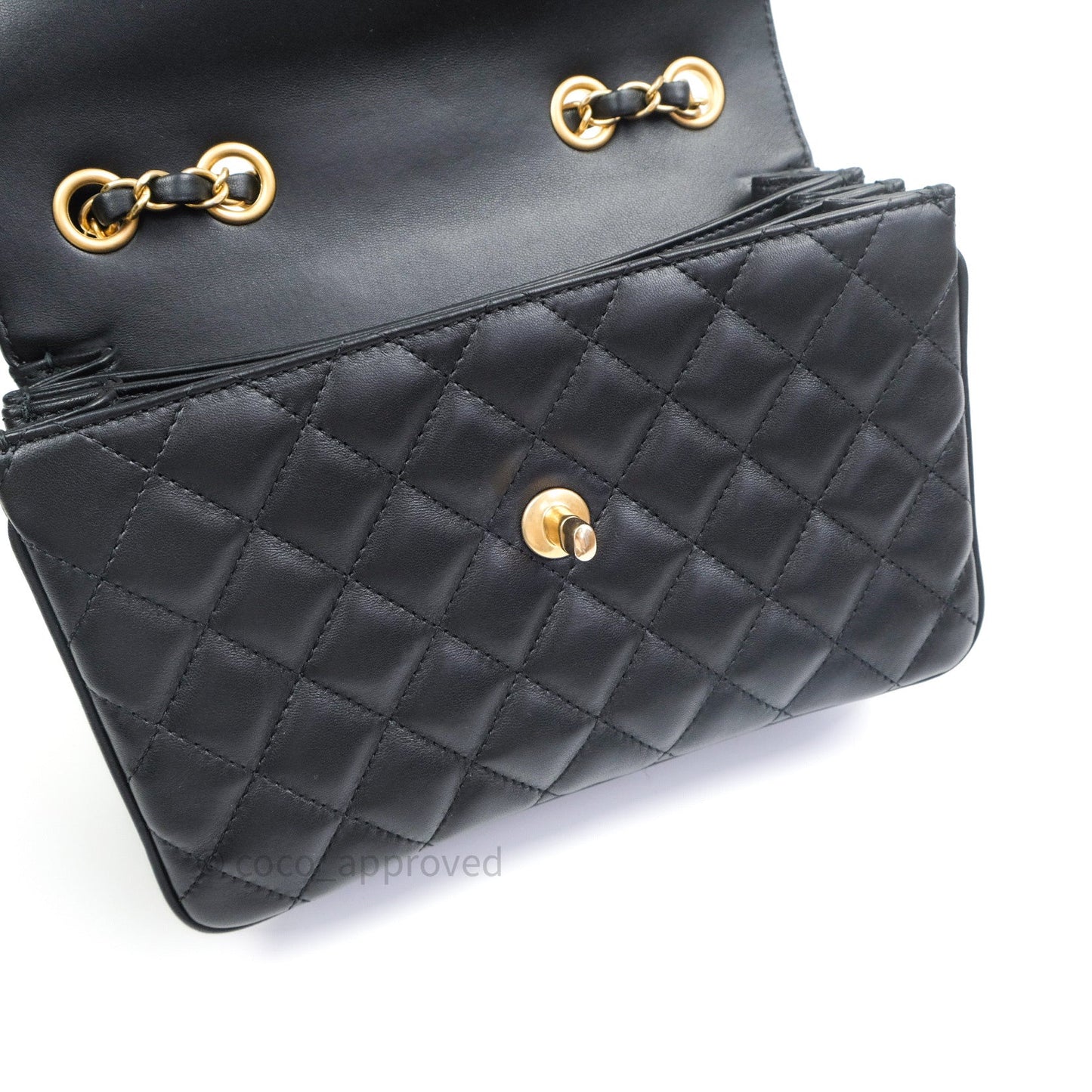Chanel Coco Vintage Flap Bag Black Lambskin Gold Hardware 18C