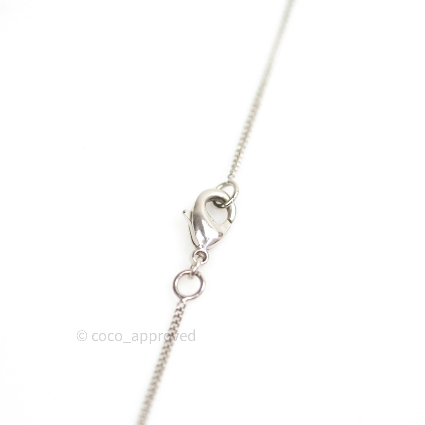 Chanel CC Necklace Silver Crystal