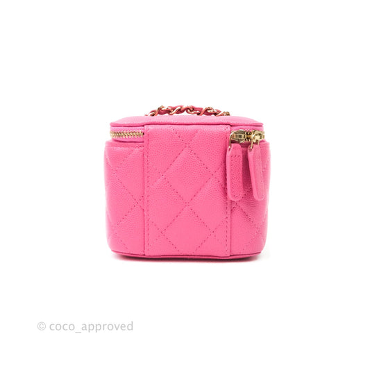 Chanel Mini Vanity Classic With Chain Pink Caviar Gold Hardware