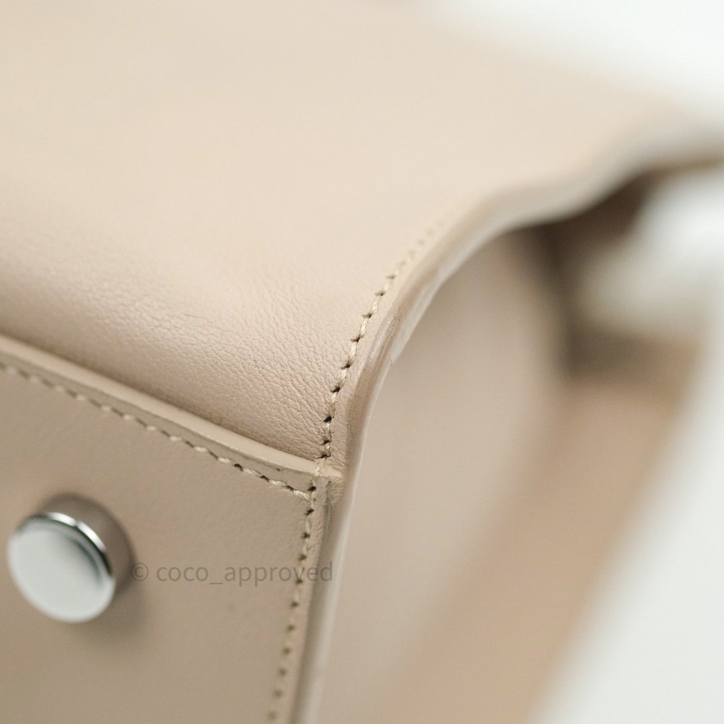 Saint Laurent Calfskin Monogram Baby Cabas Pale Pink Silver Hardware