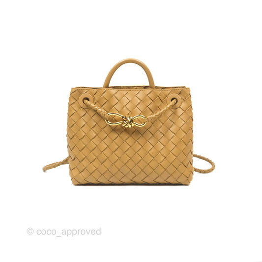 Bottega Veneta Small Andiamo Bag Dark Praline Intrecciato Lambskin