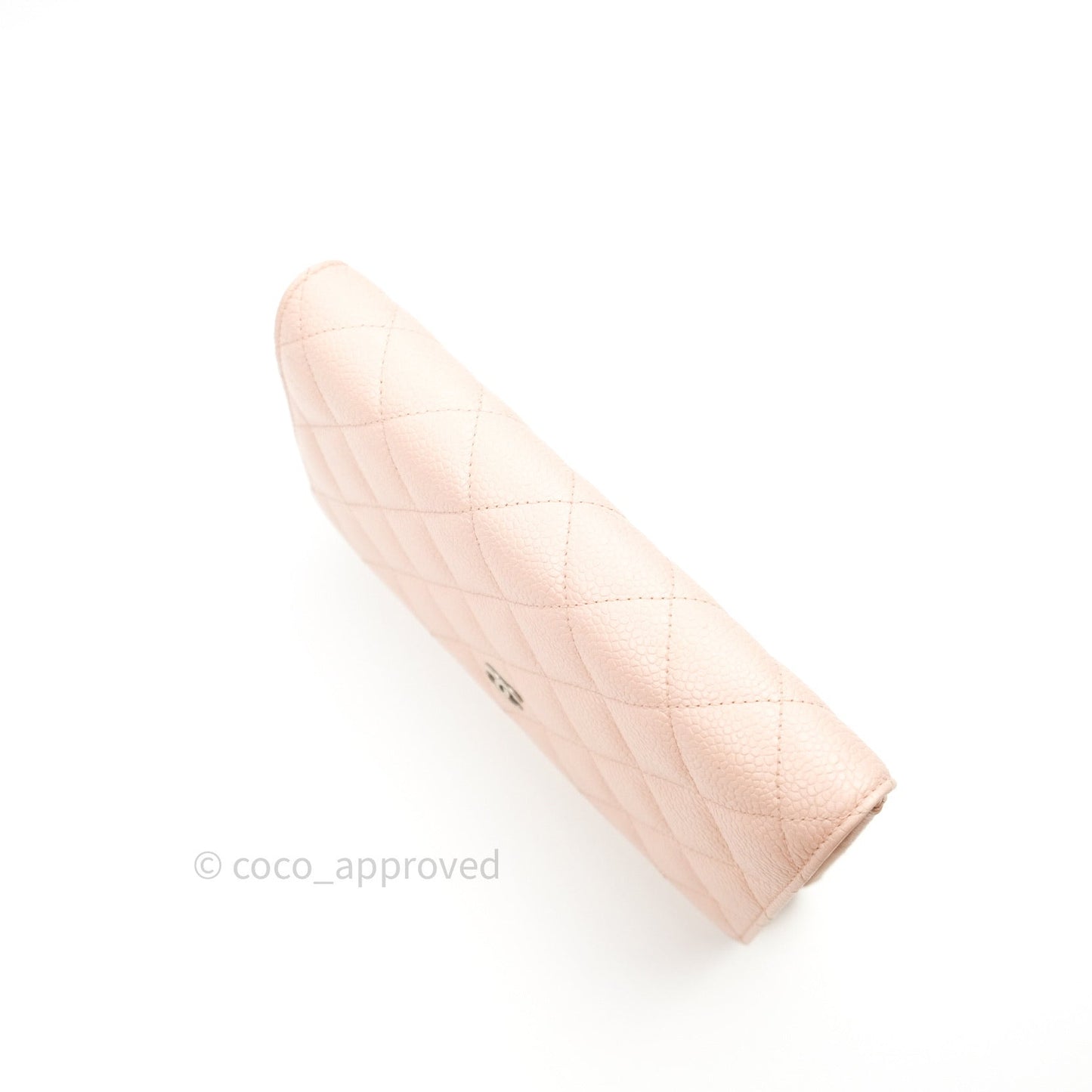 Chanel Quilted Wallet on Chain WOC Baby Pink Caviar Silver Hardware